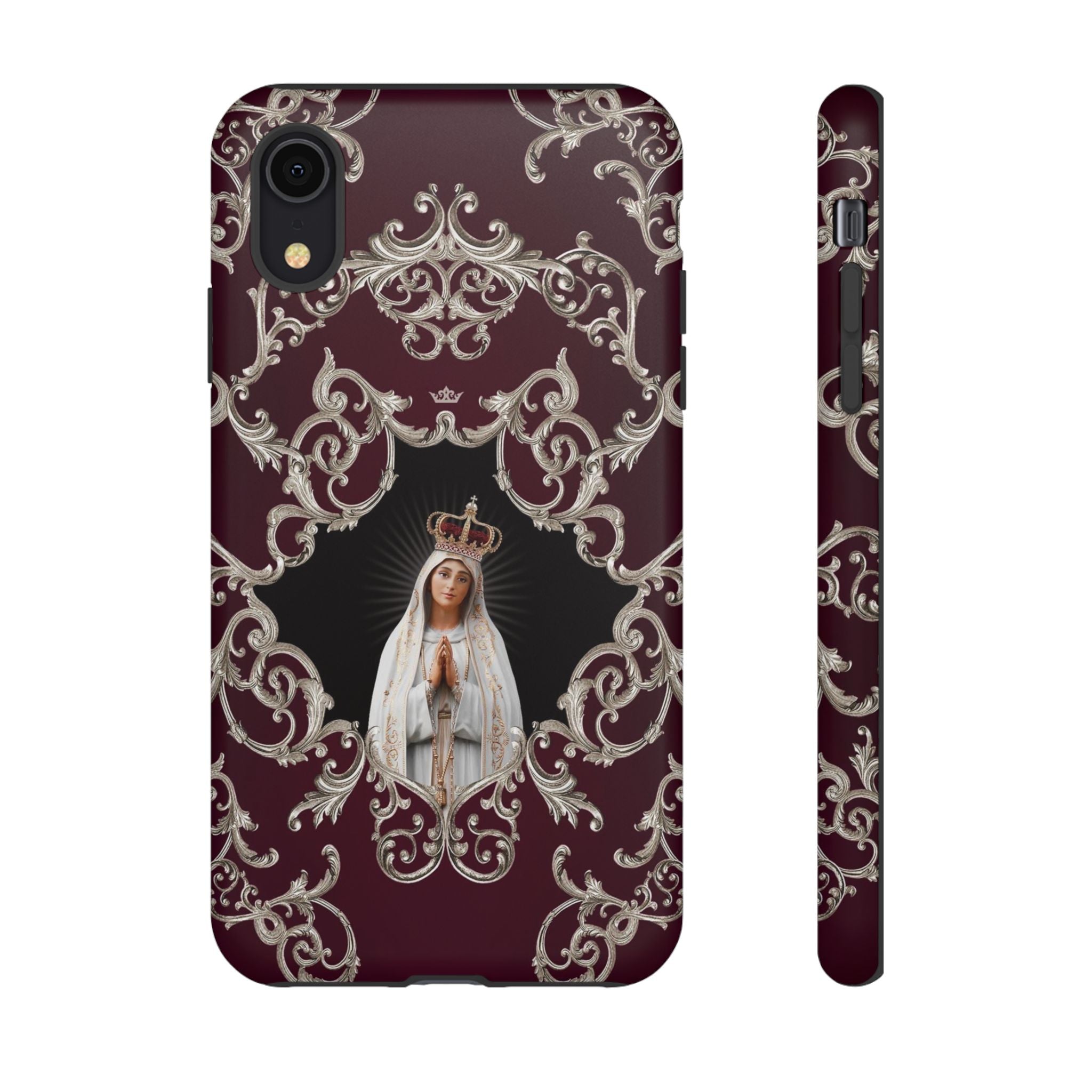 Our Lady of Fatima Hard Phone Case (Baroque Mahogany)