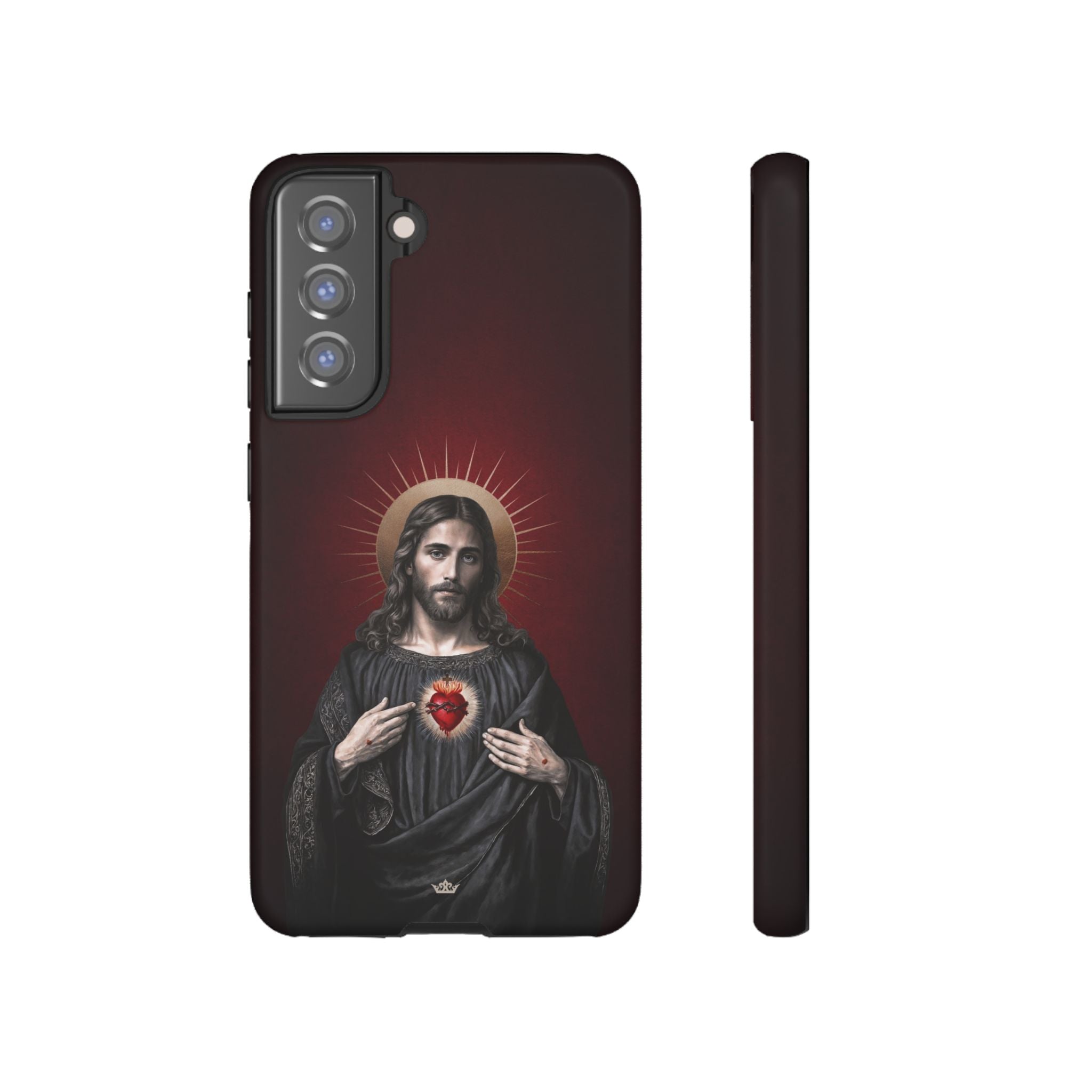 Sacred Heart of Jesus Hard Phone Case (Vintage Garnet)