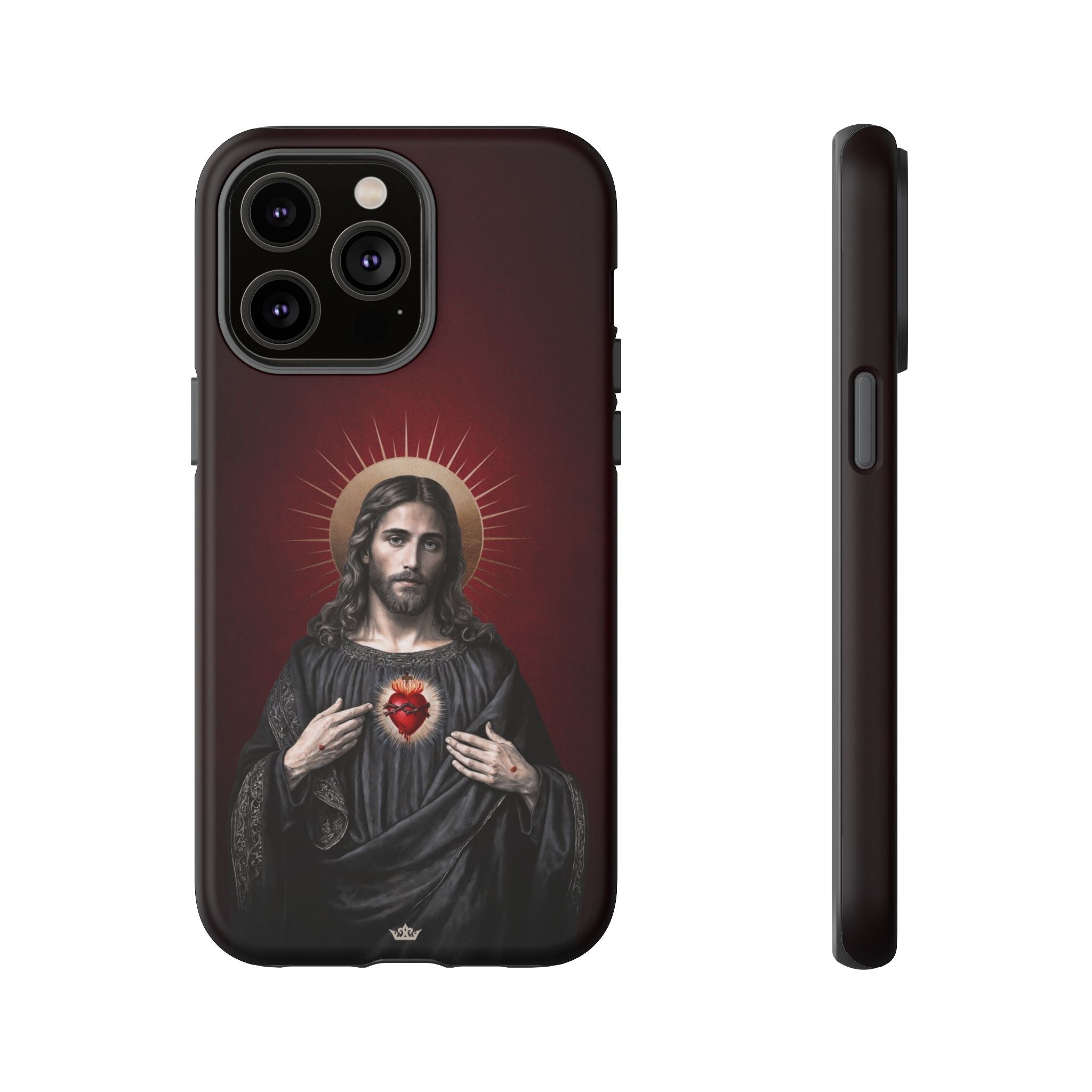 Sacred Heart of Jesus Hard Phone Case (Vintage Garnet)