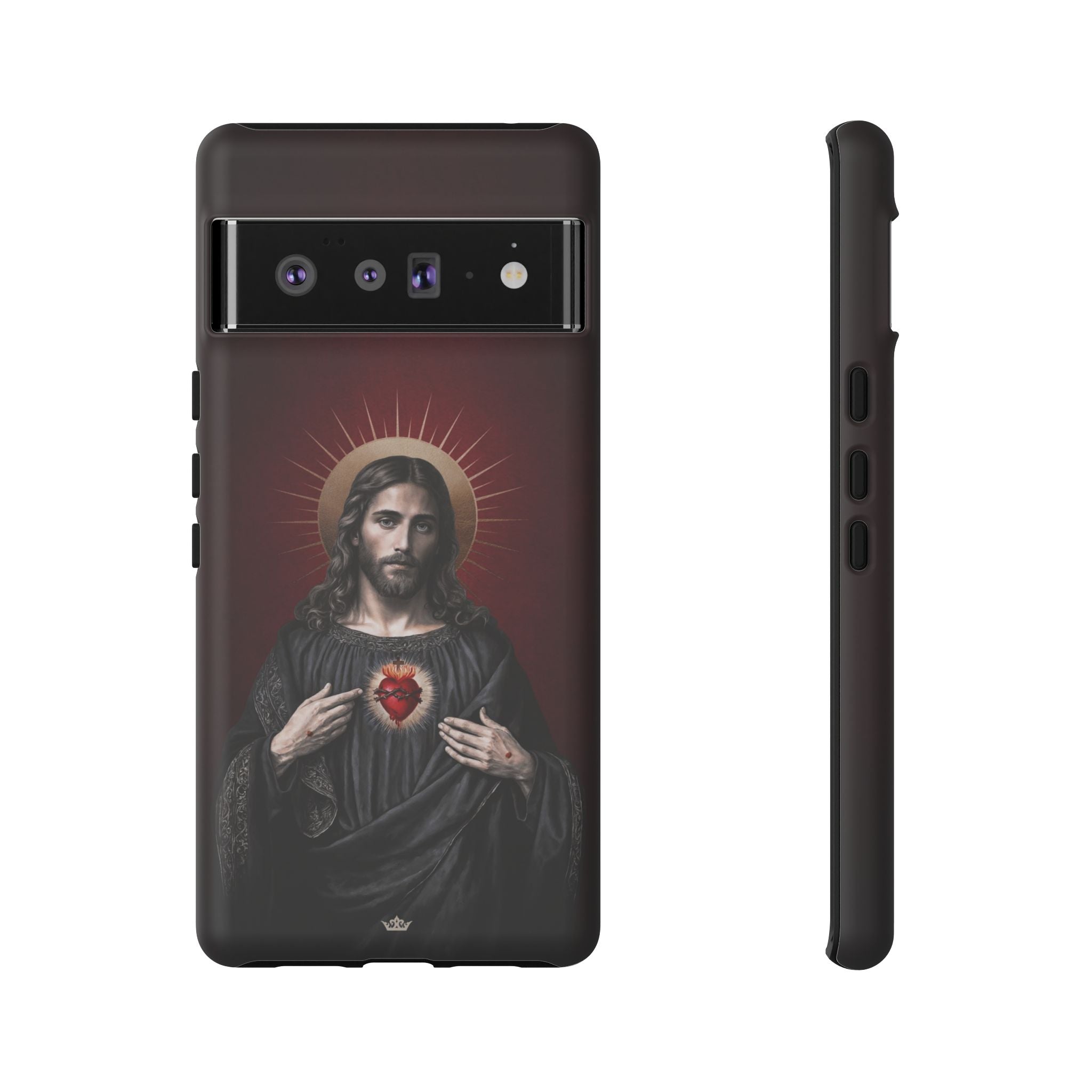 Sacred Heart of Jesus Hard Phone Case (Vintage Garnet)