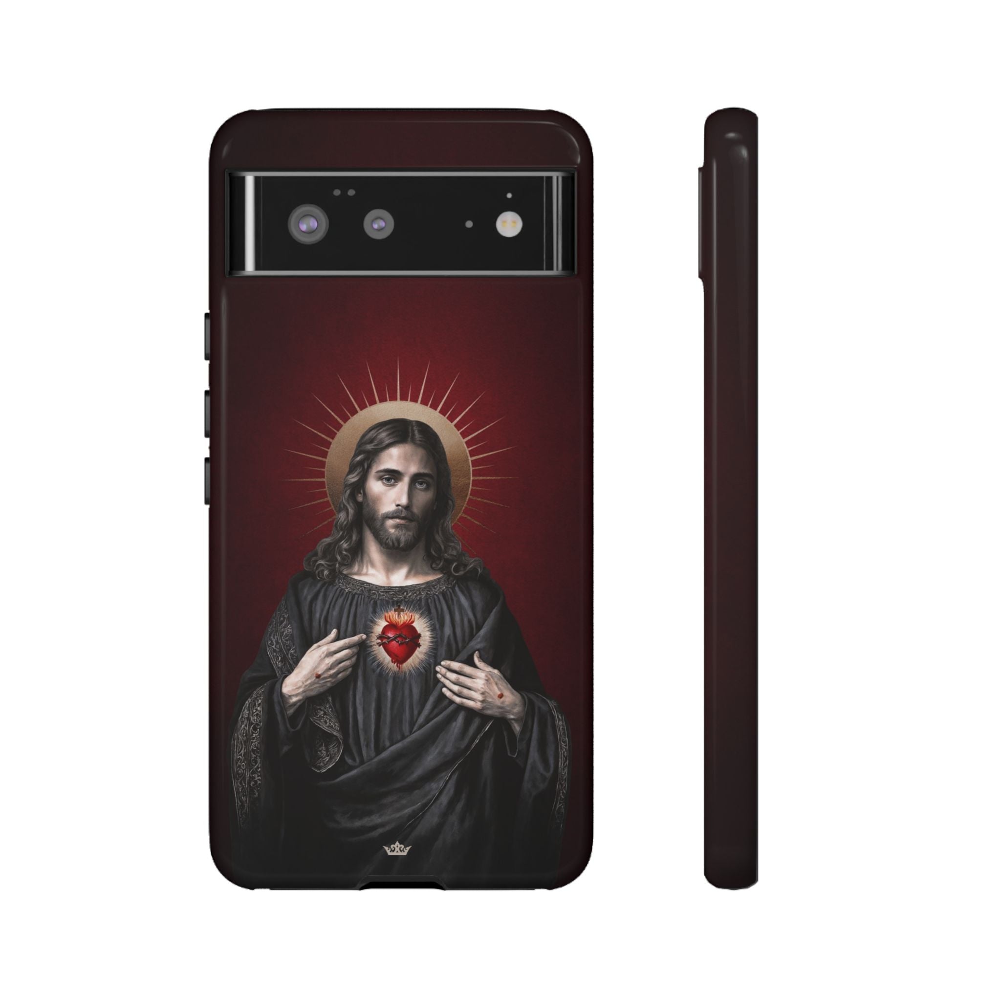 Sacred Heart of Jesus Hard Phone Case (Vintage Garnet)