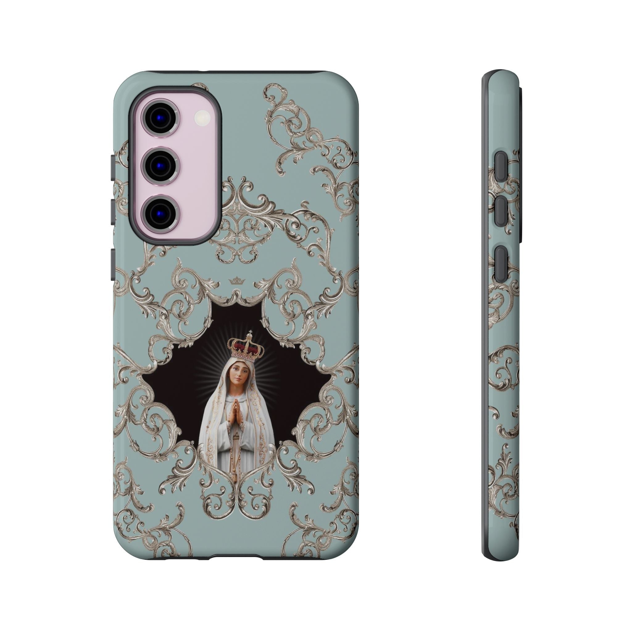 Our Lady of Fatima Hard Phone Case (Baroque Blue)