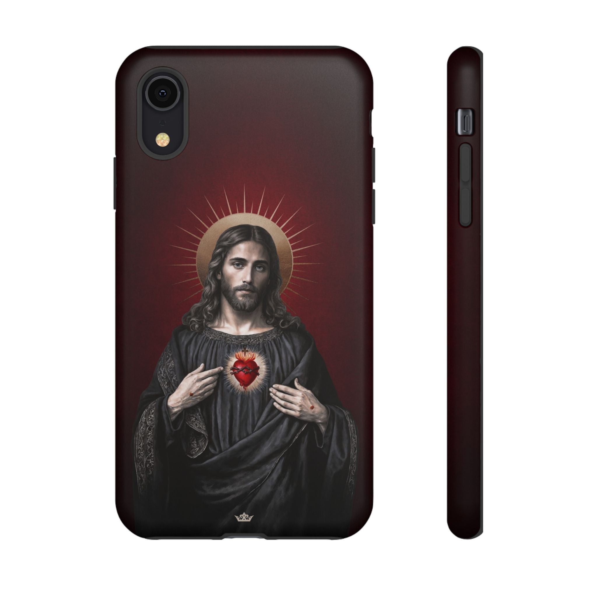 Sacred Heart of Jesus Hard Phone Case (Vintage Garnet)