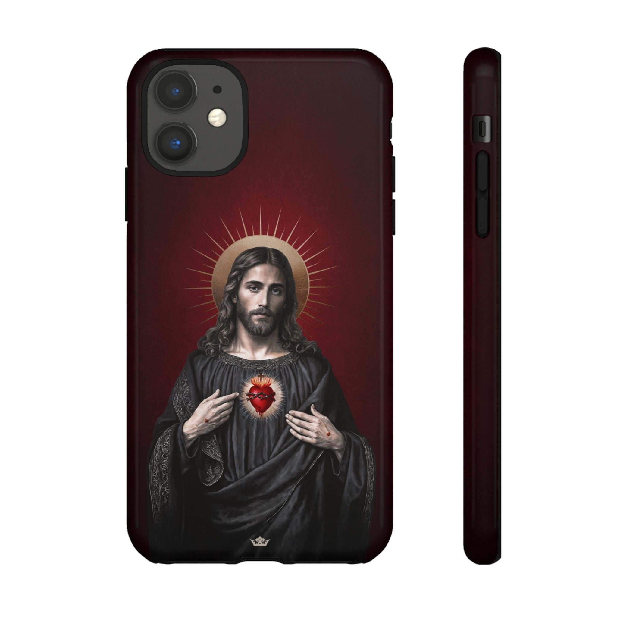 Sacred Heart of Jesus Hard Phone Case (Vintage Garnet)