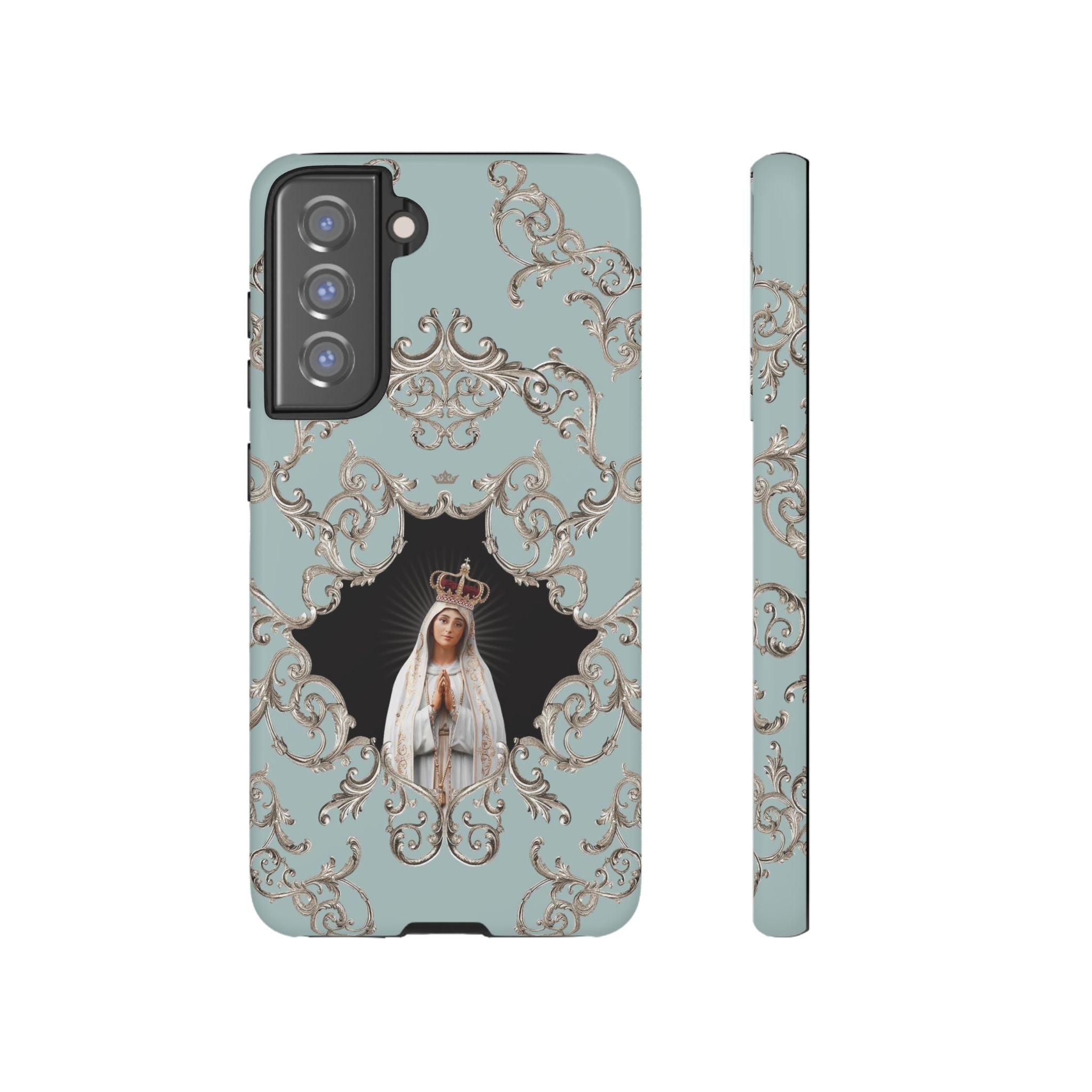 Our Lady of Fatima Hard Phone Case (Baroque Blue)