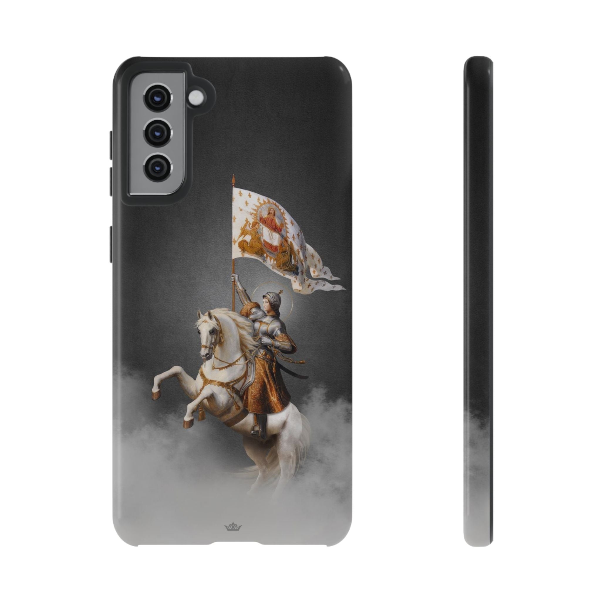 St. Joan of Arc in Battle Hard Phone Case (Dark)