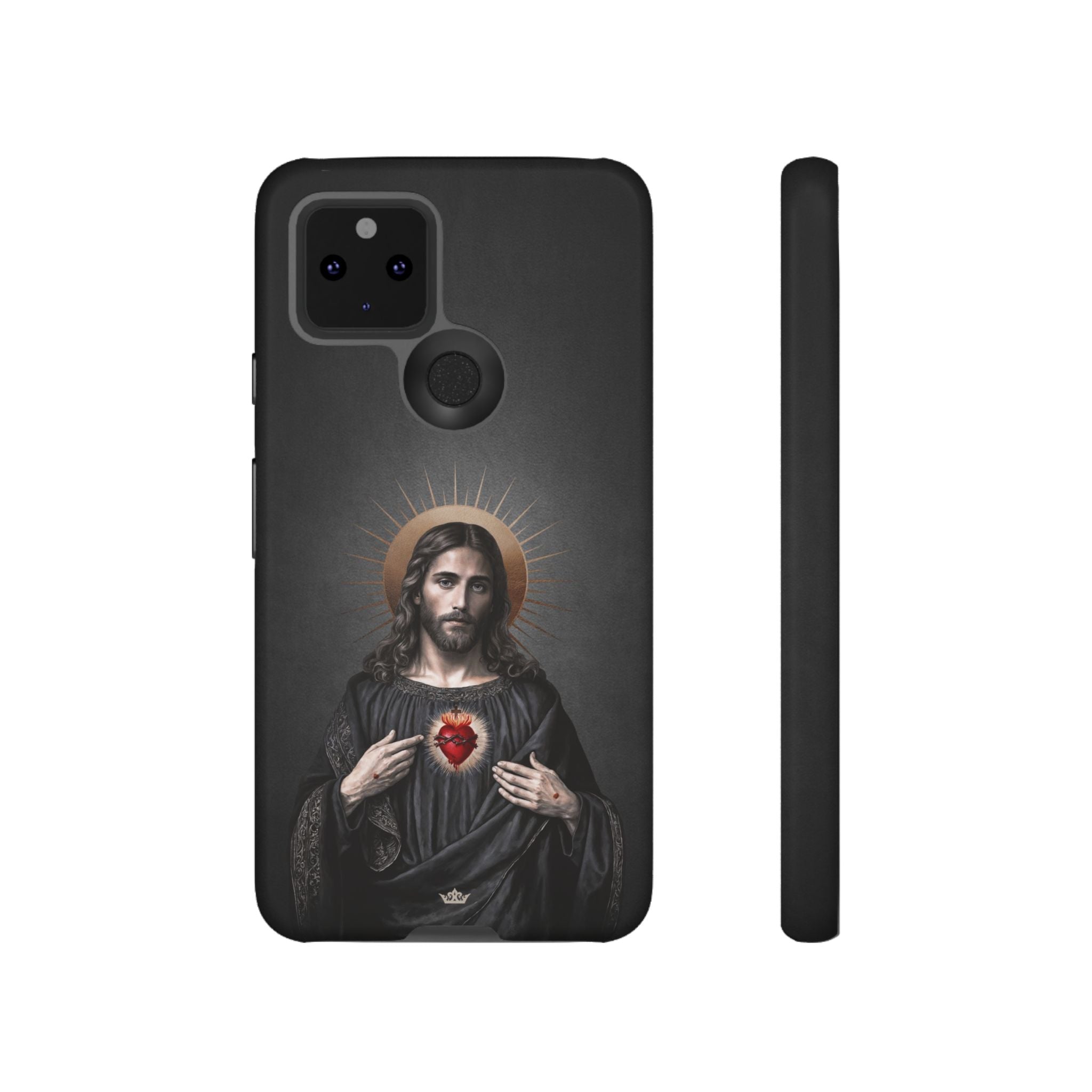 Sacred Heart of Jesus Hard Phone Case (Vintage Black)