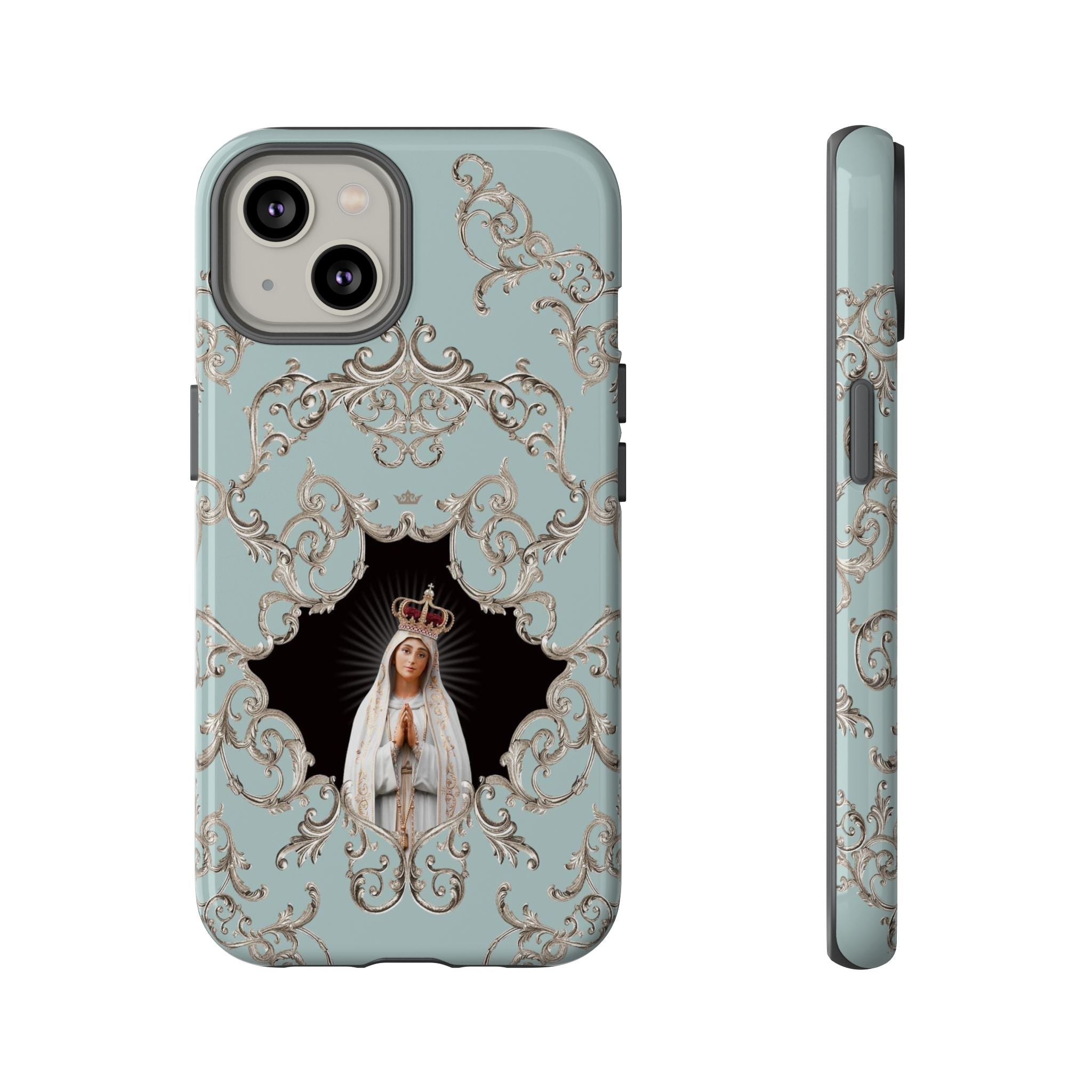 Our Lady of Fatima Hard Phone Case (Baroque Blue)