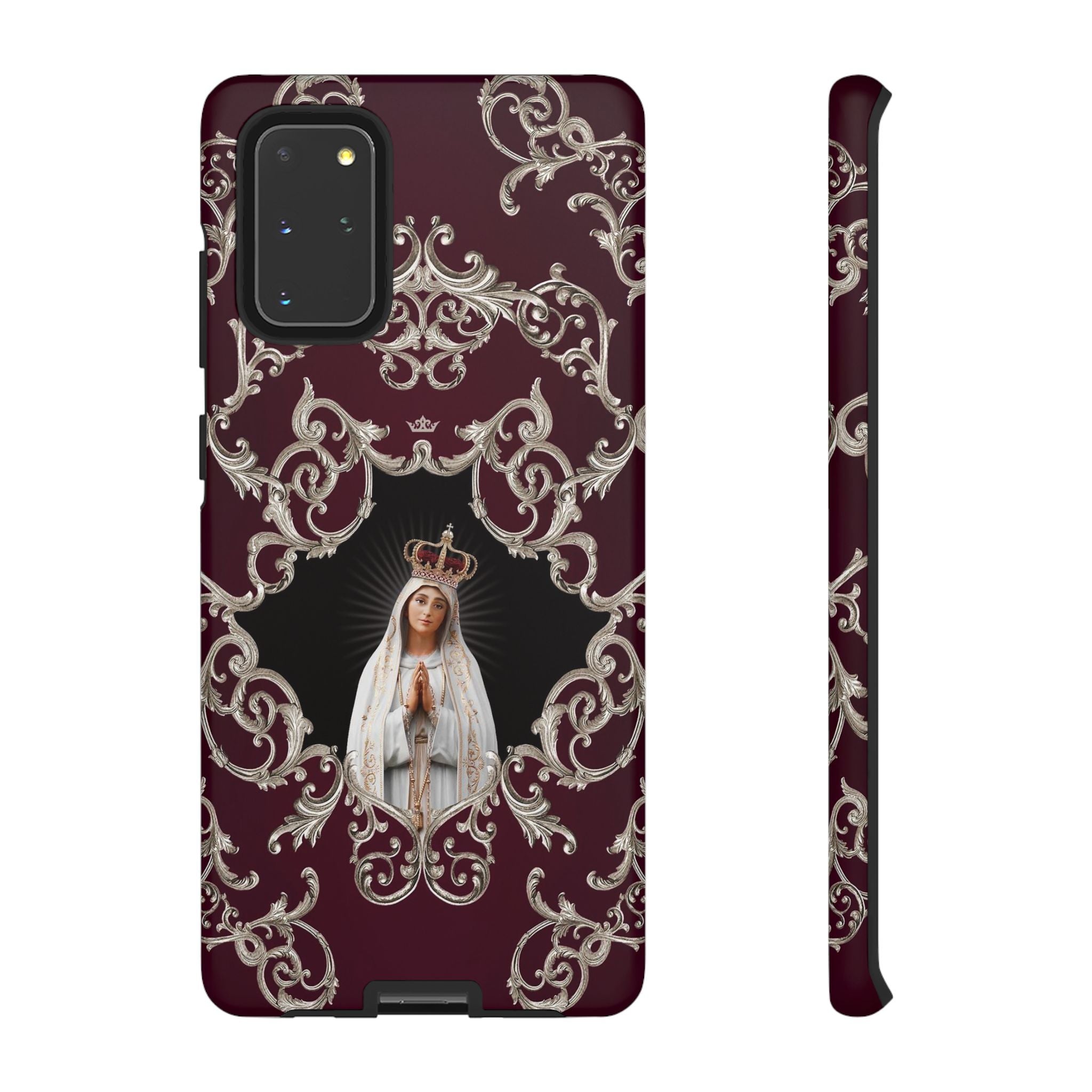 Our Lady of Fatima Hard Phone Case (Baroque Mahogany)