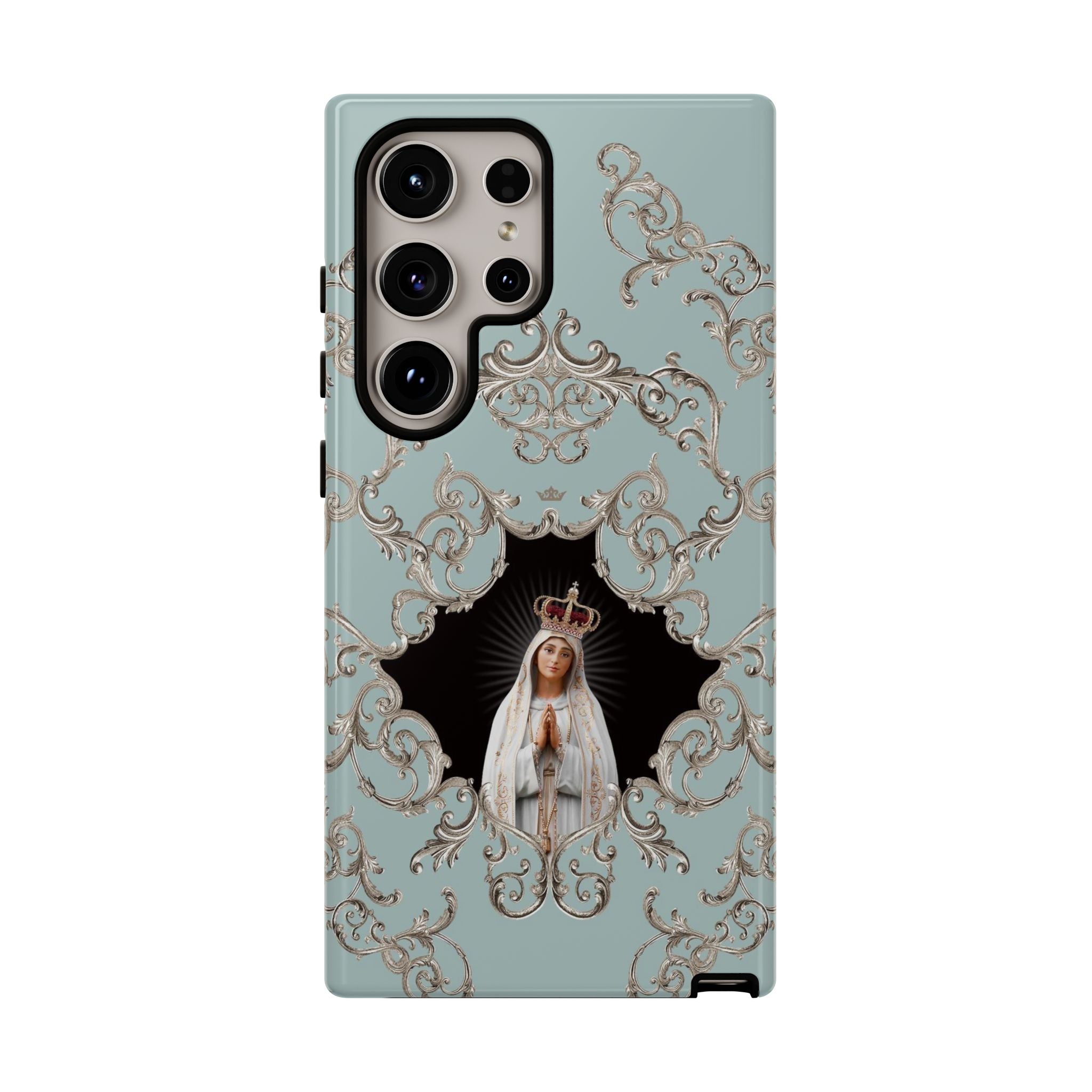 Our Lady of Fatima Hard Phone Case (Baroque Blue)