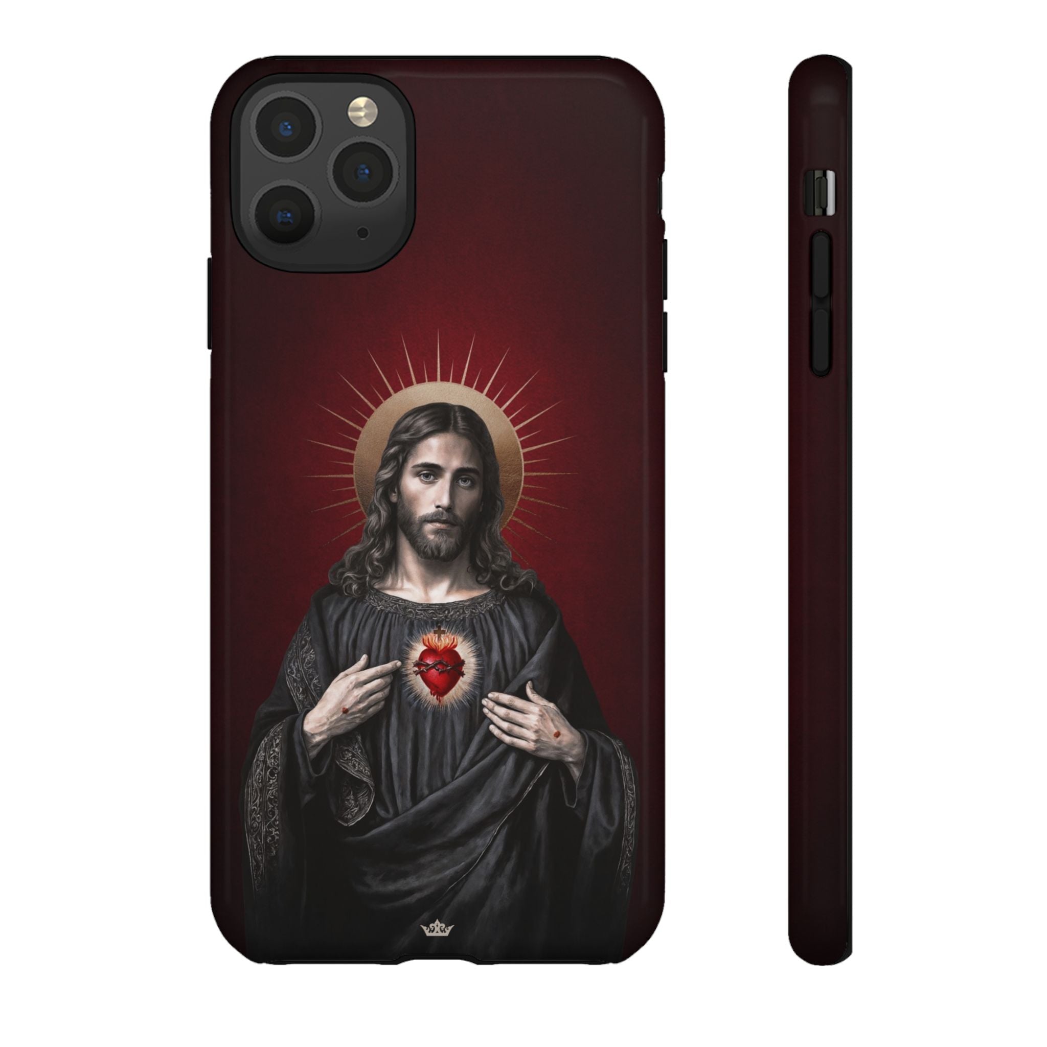 Sacred Heart of Jesus Hard Phone Case (Vintage Garnet)