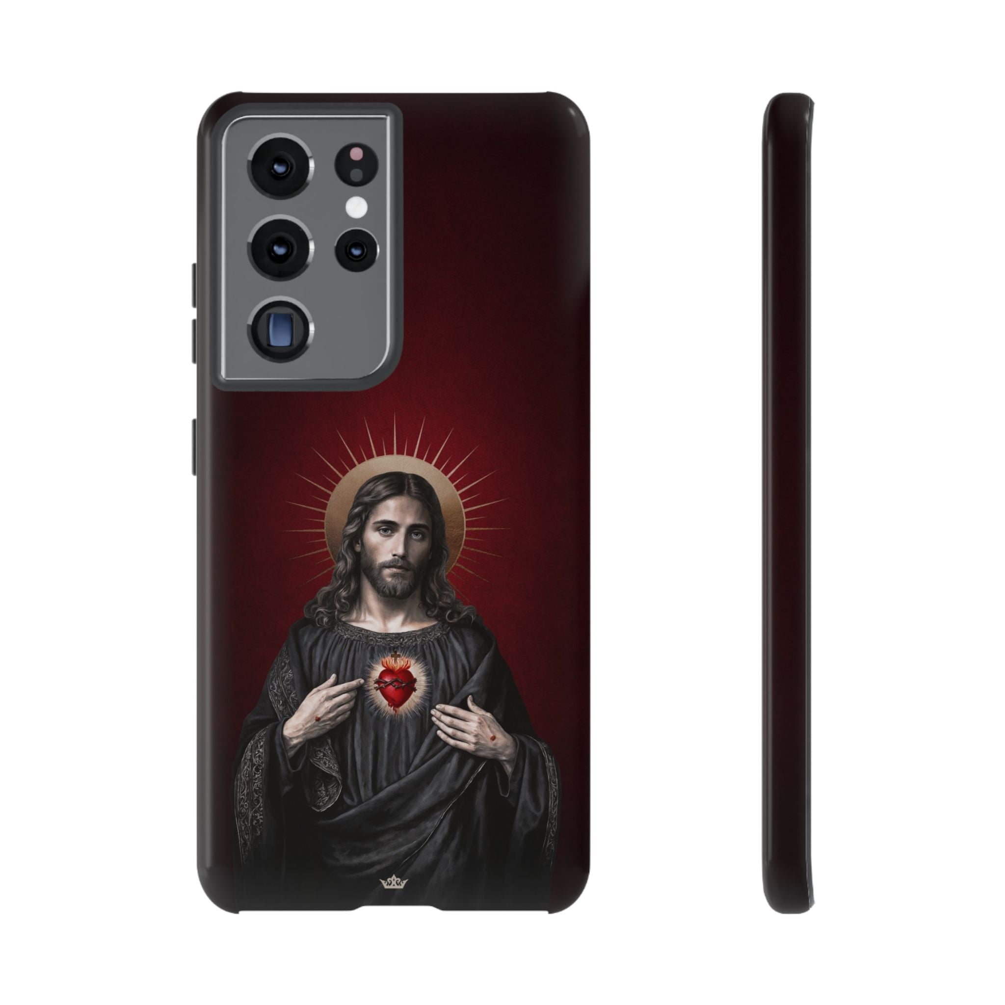 Sacred Heart of Jesus Hard Phone Case (Vintage Garnet)