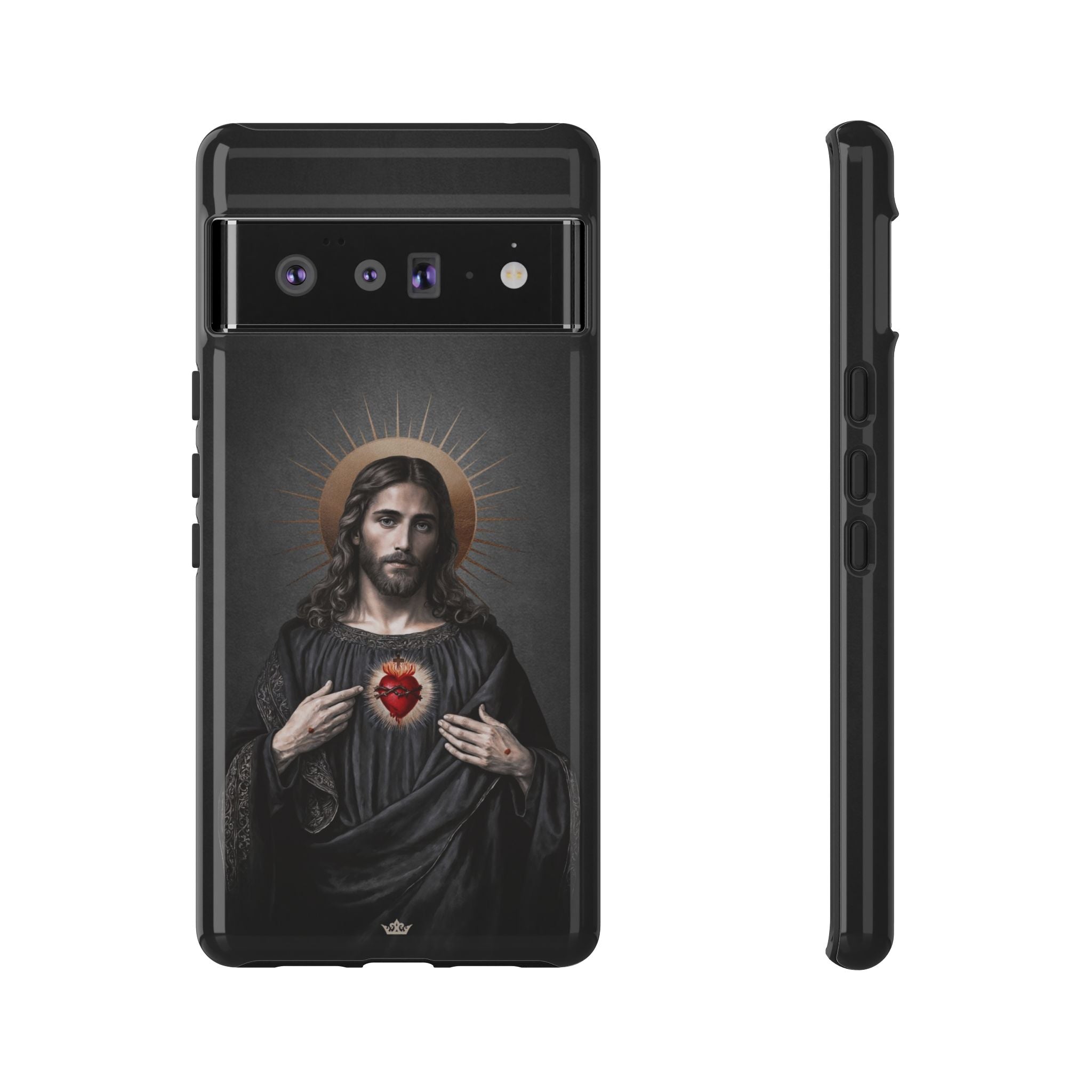 Sacred Heart of Jesus Hard Phone Case (Vintage Black)