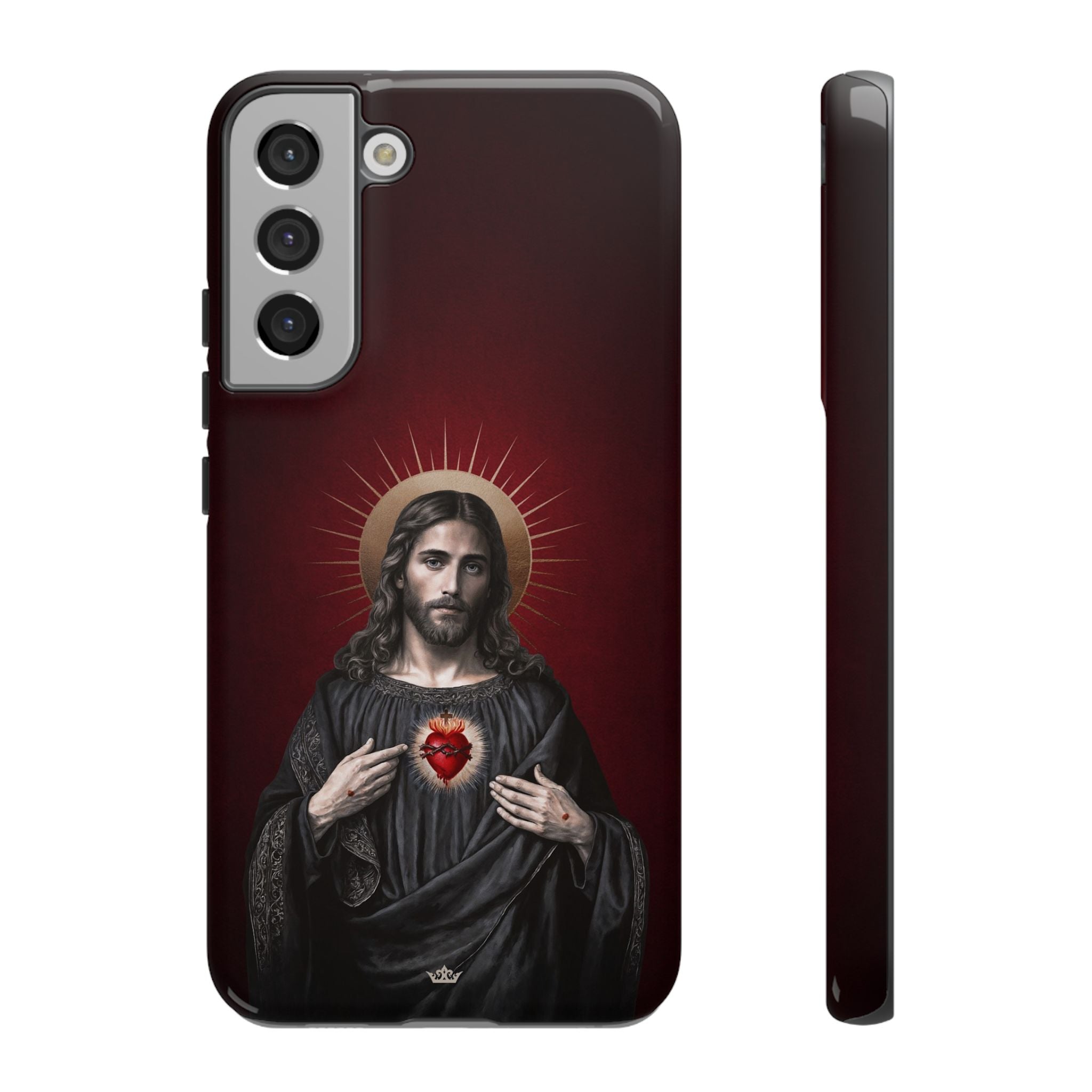 Sacred Heart of Jesus Hard Phone Case (Vintage Garnet)