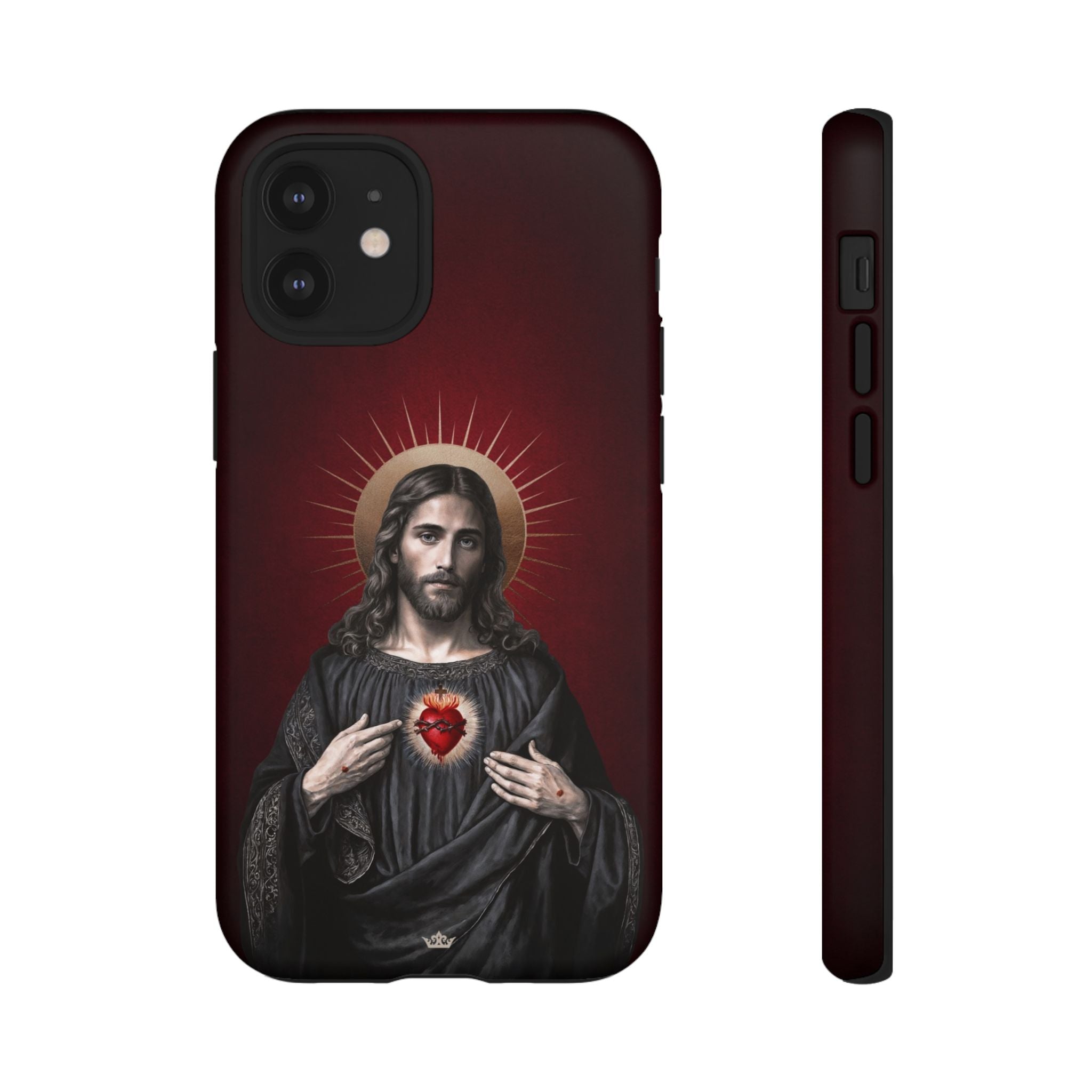 Sacred Heart of Jesus Hard Phone Case (Vintage Garnet)