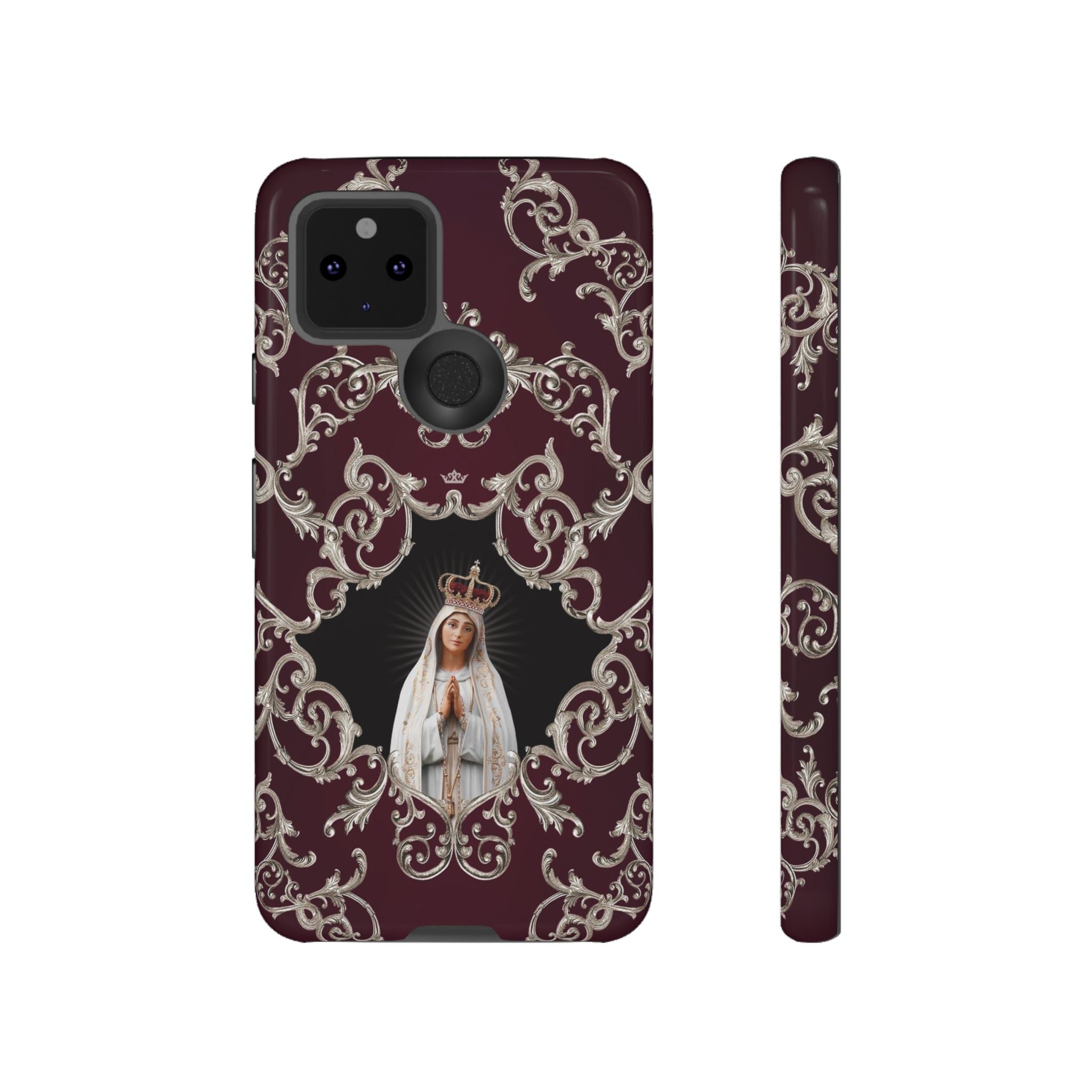 Our Lady of Fatima Hard Phone Case (Baroque Mahogany)