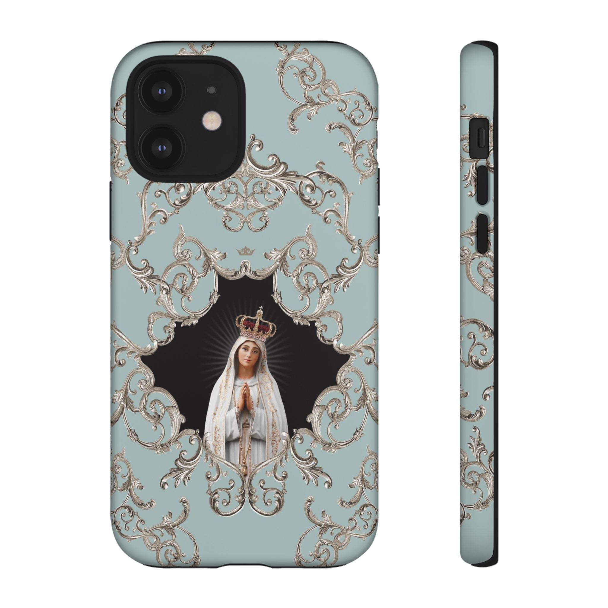 Our Lady of Fatima Hard Phone Case (Baroque Blue)