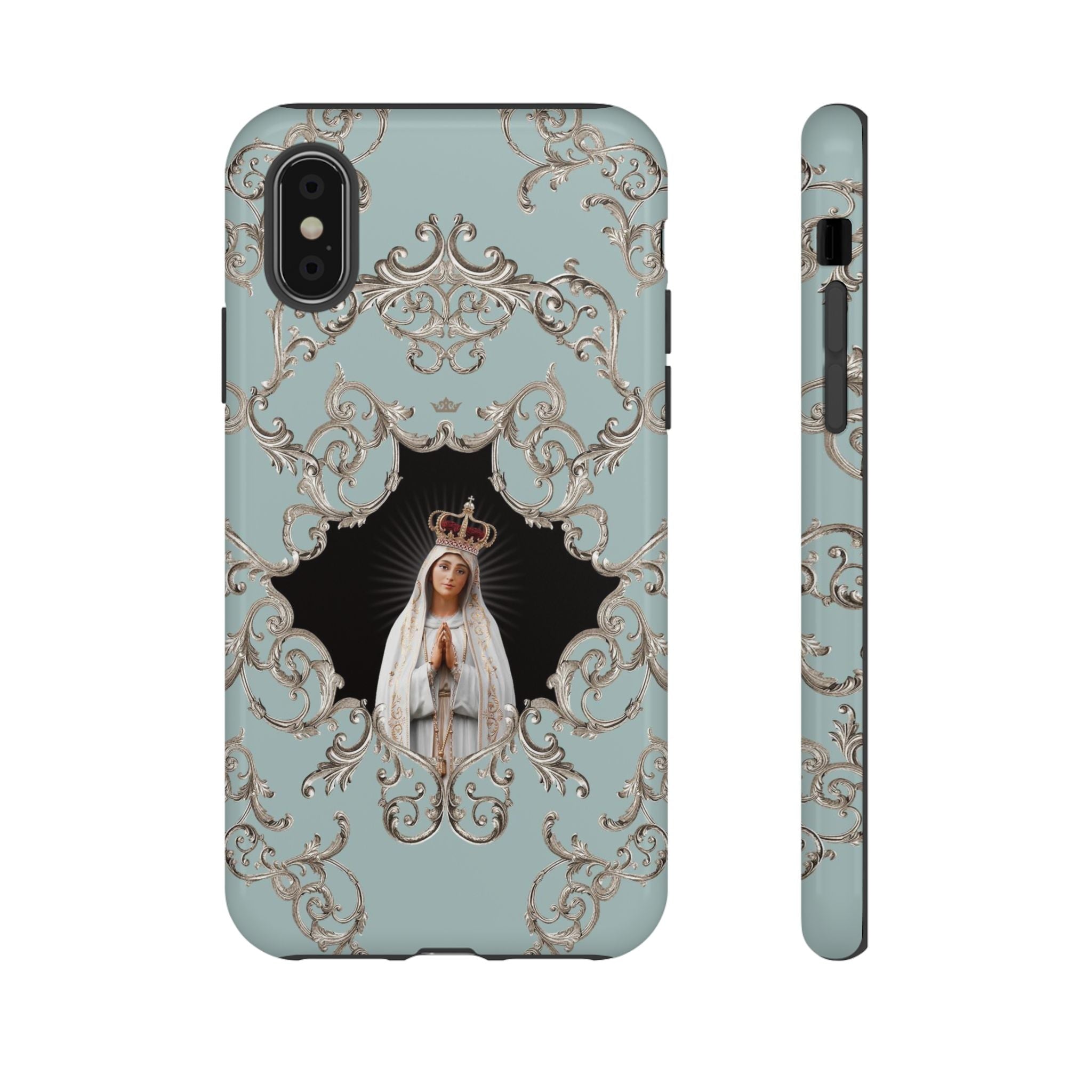 Our Lady of Fatima Hard Phone Case (Baroque Blue)