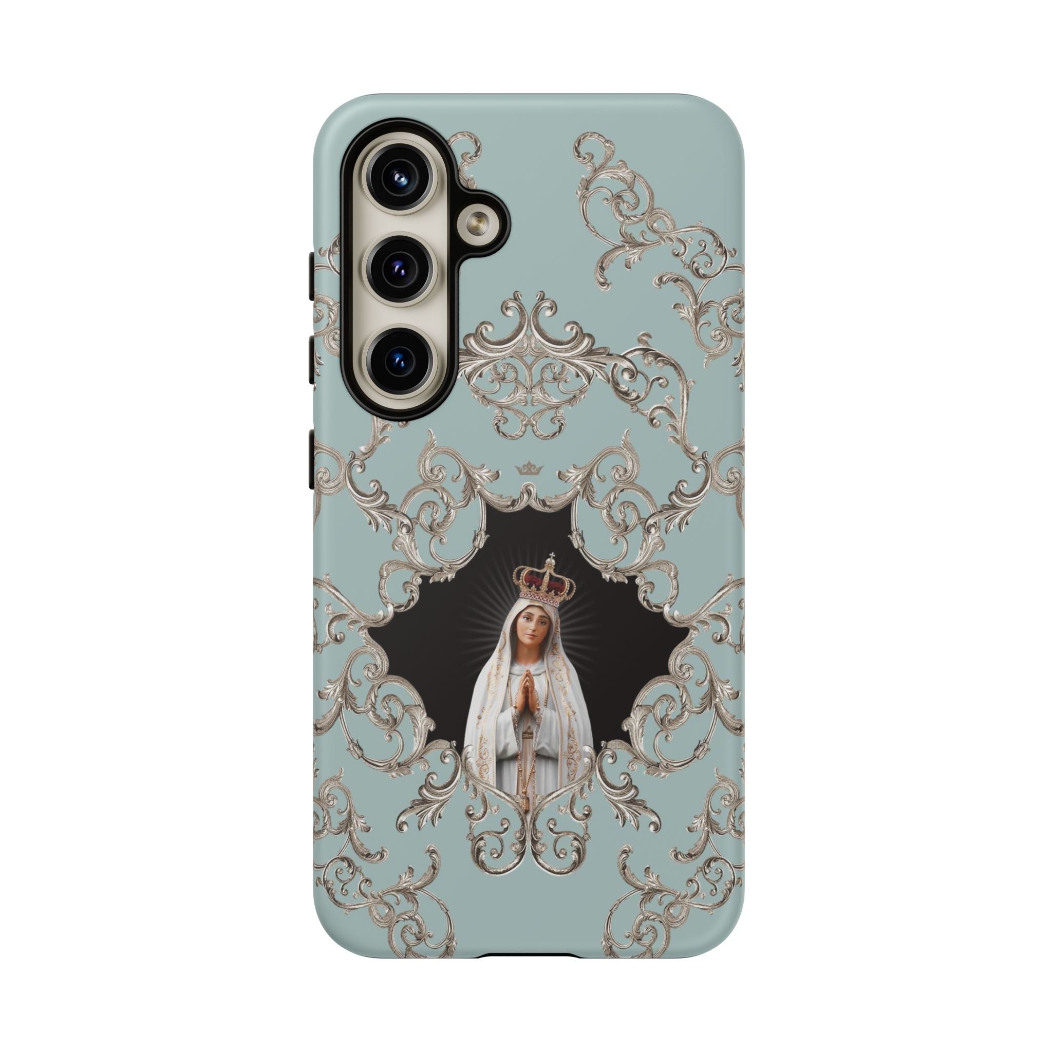 Our Lady of Fatima Hard Phone Case (Baroque Blue)