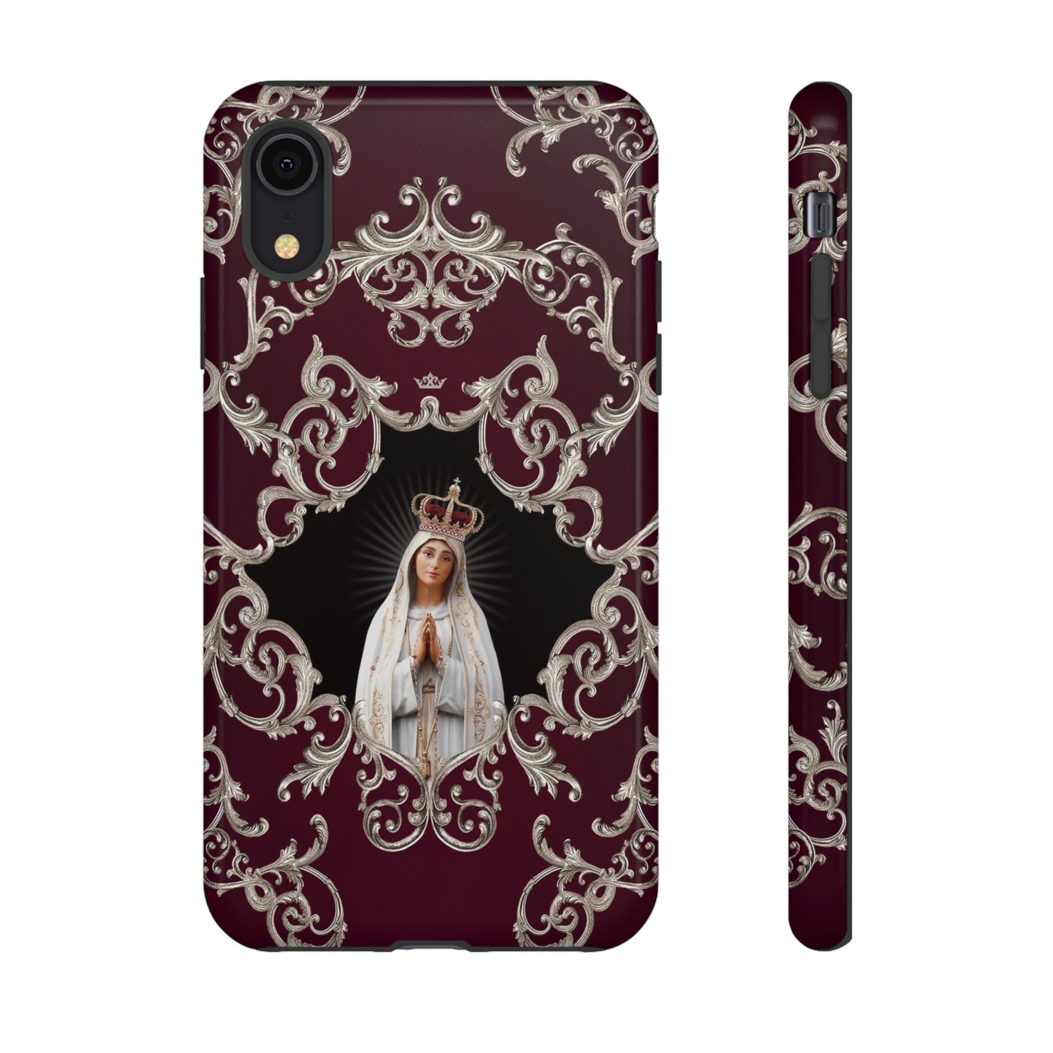 Our Lady of Fatima Hard Phone Case (Baroque Mahogany)