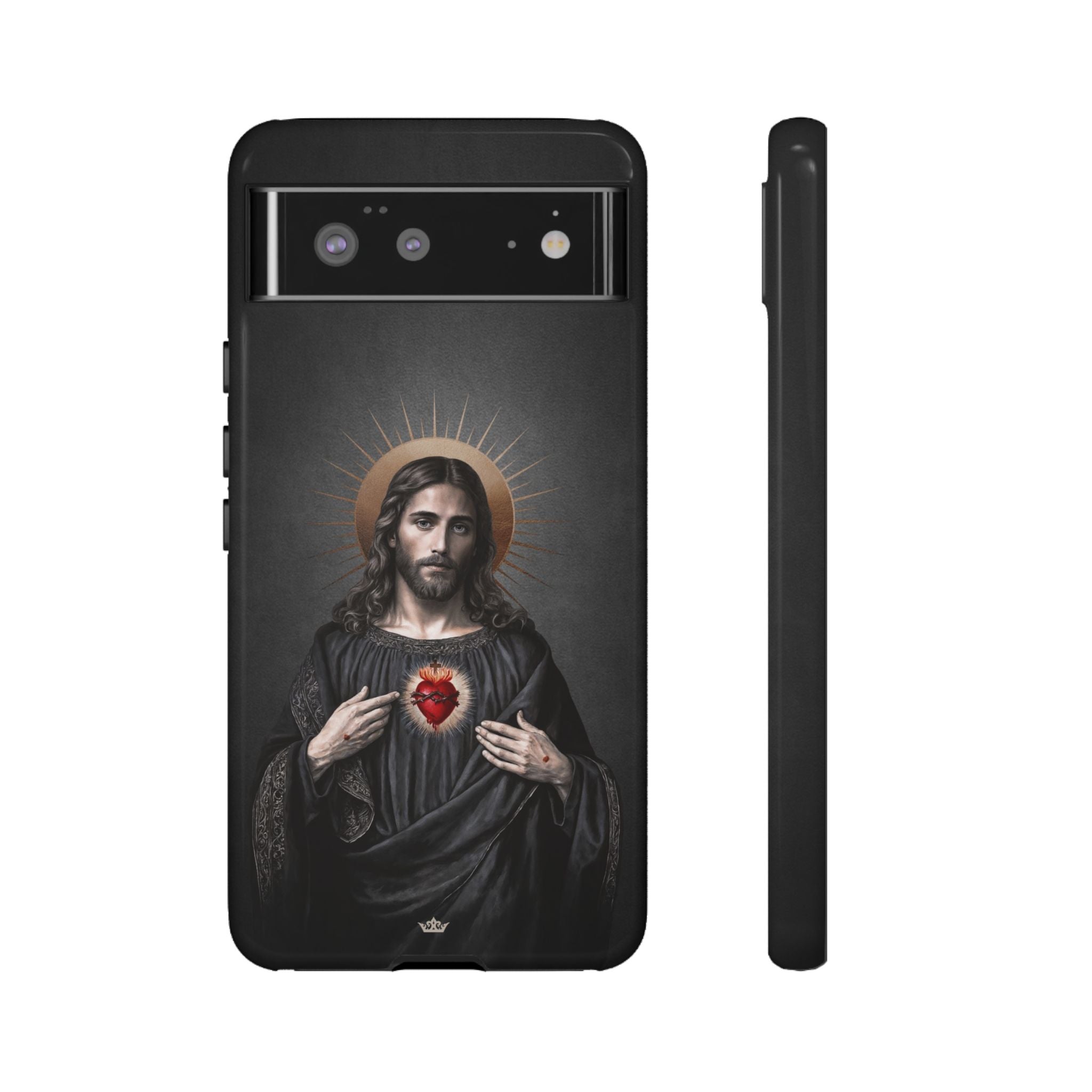 Sacred Heart of Jesus Hard Phone Case (Vintage Black)