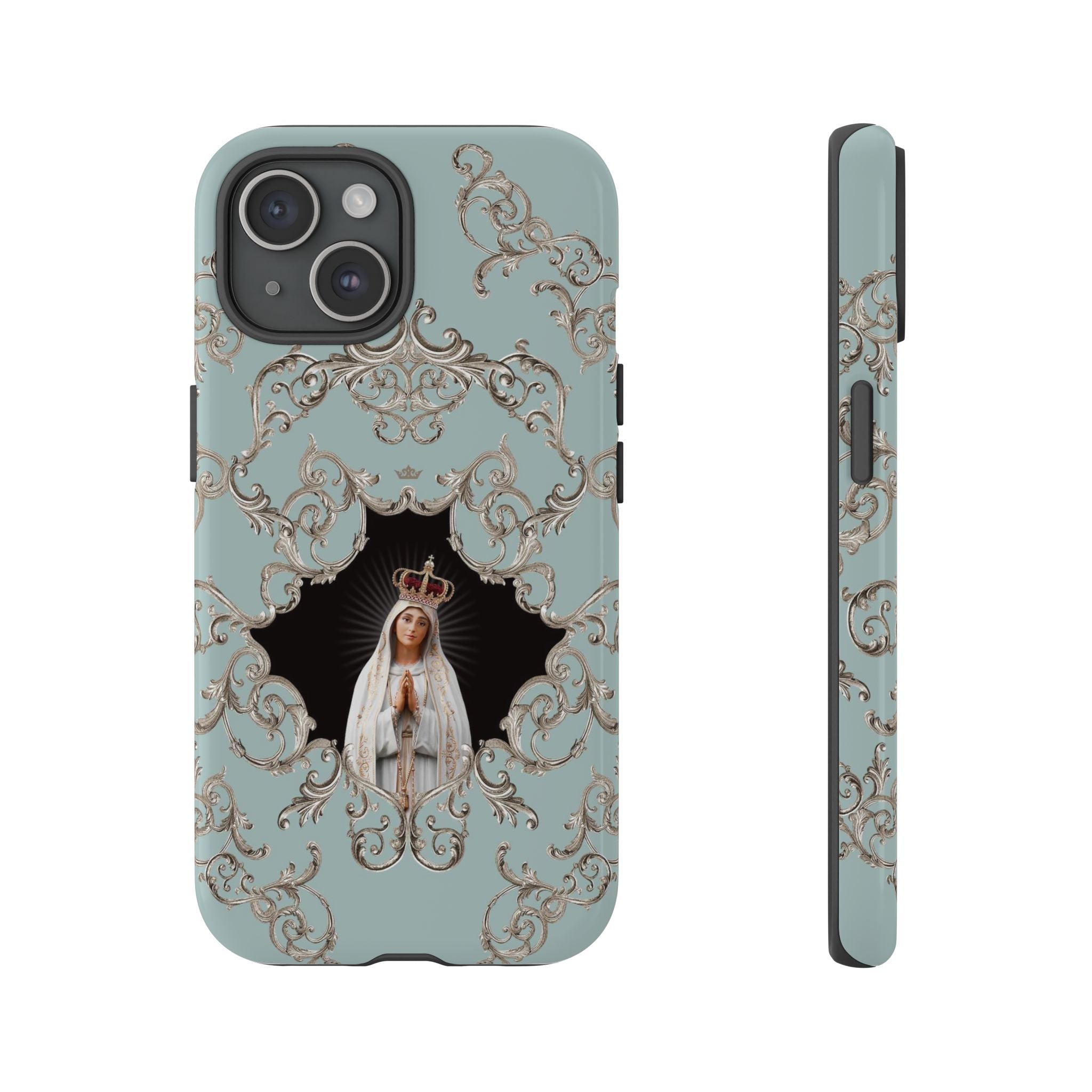 Our Lady of Fatima Hard Phone Case (Baroque Blue)