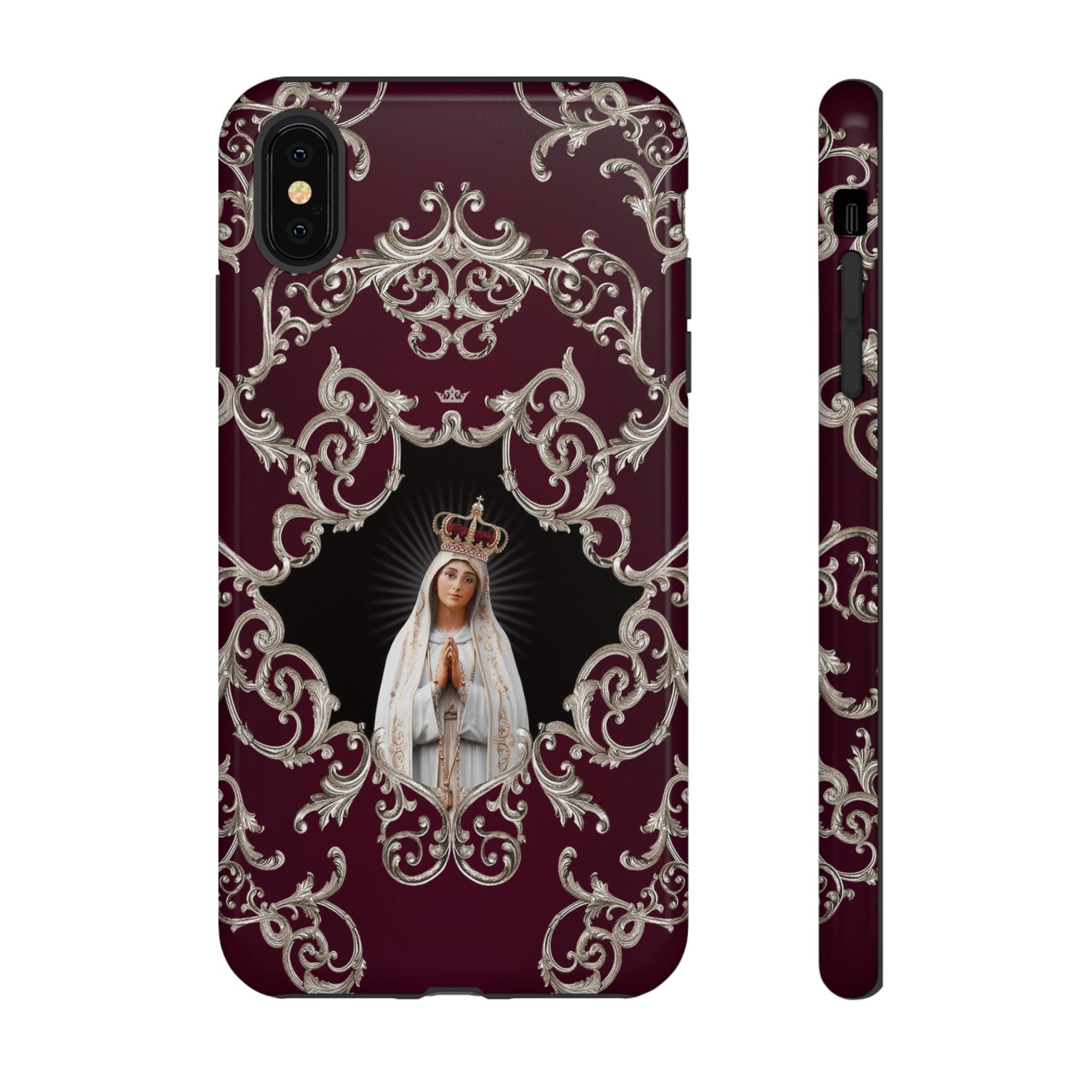 Our Lady of Fatima Hard Phone Case (Baroque Mahogany)