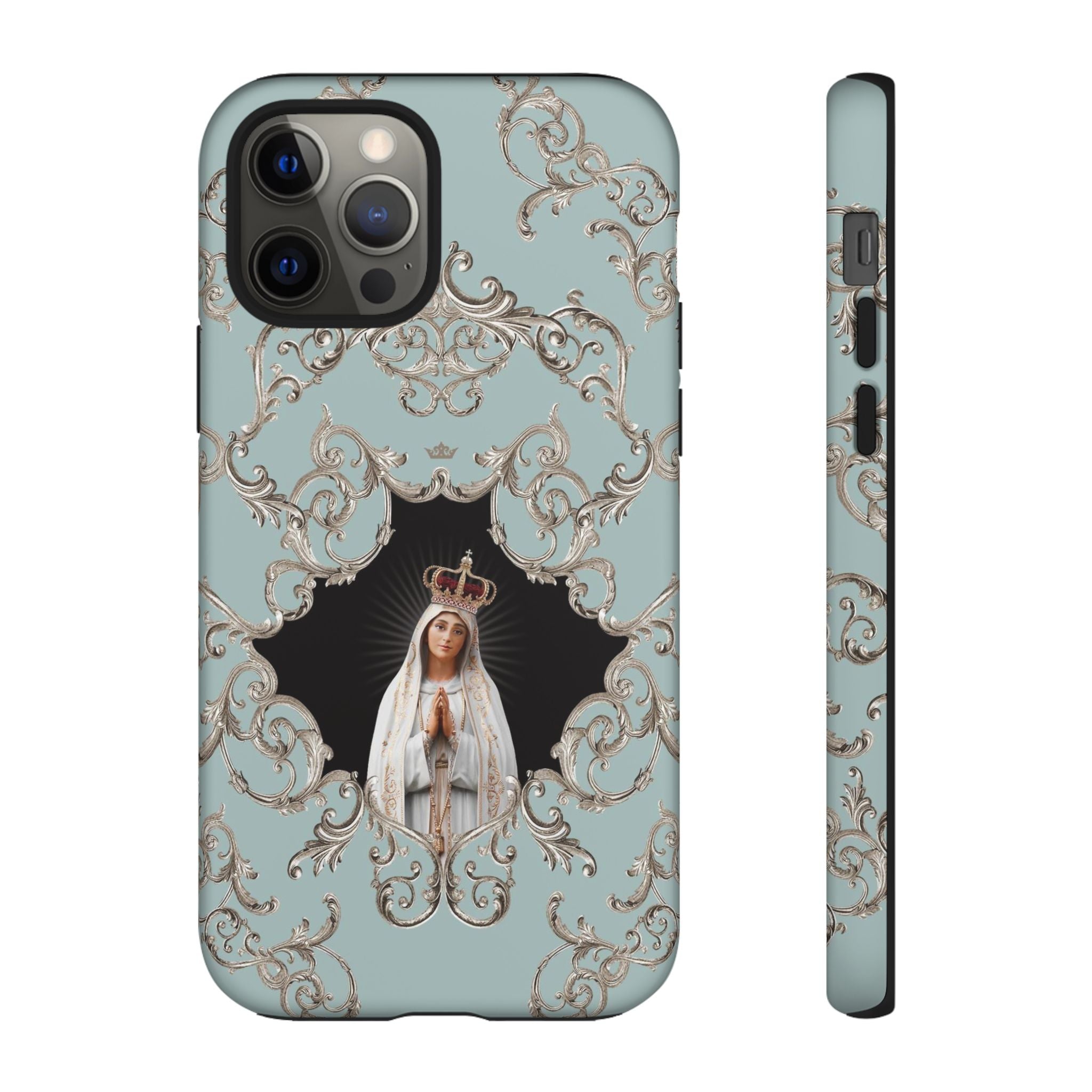 Our Lady of Fatima Hard Phone Case (Baroque Blue)