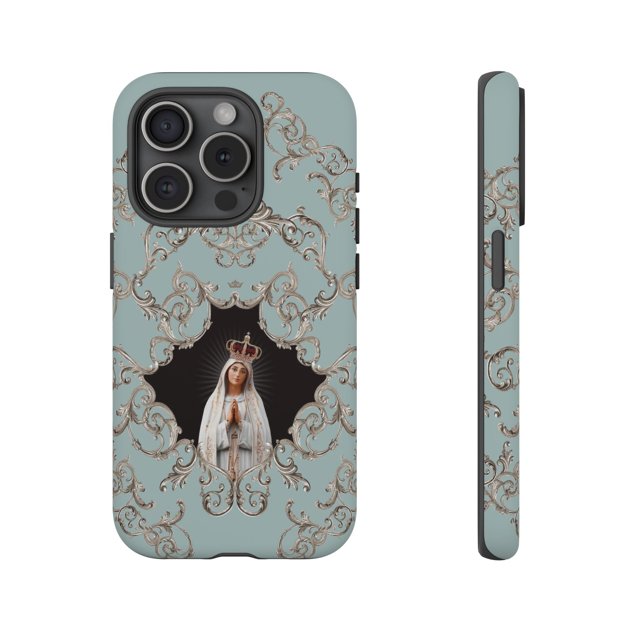 Our Lady of Fatima Hard Phone Case (Baroque Blue)