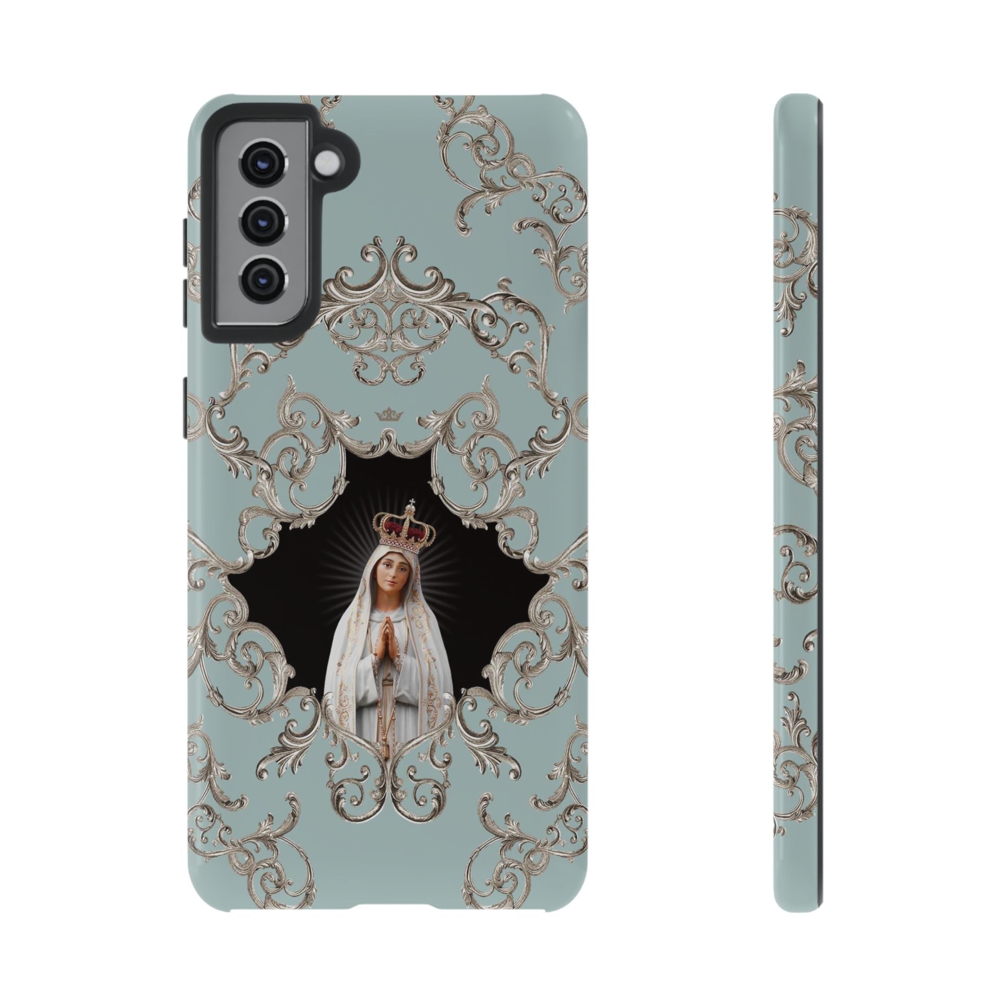 Our Lady of Fatima Hard Phone Case (Baroque Blue)