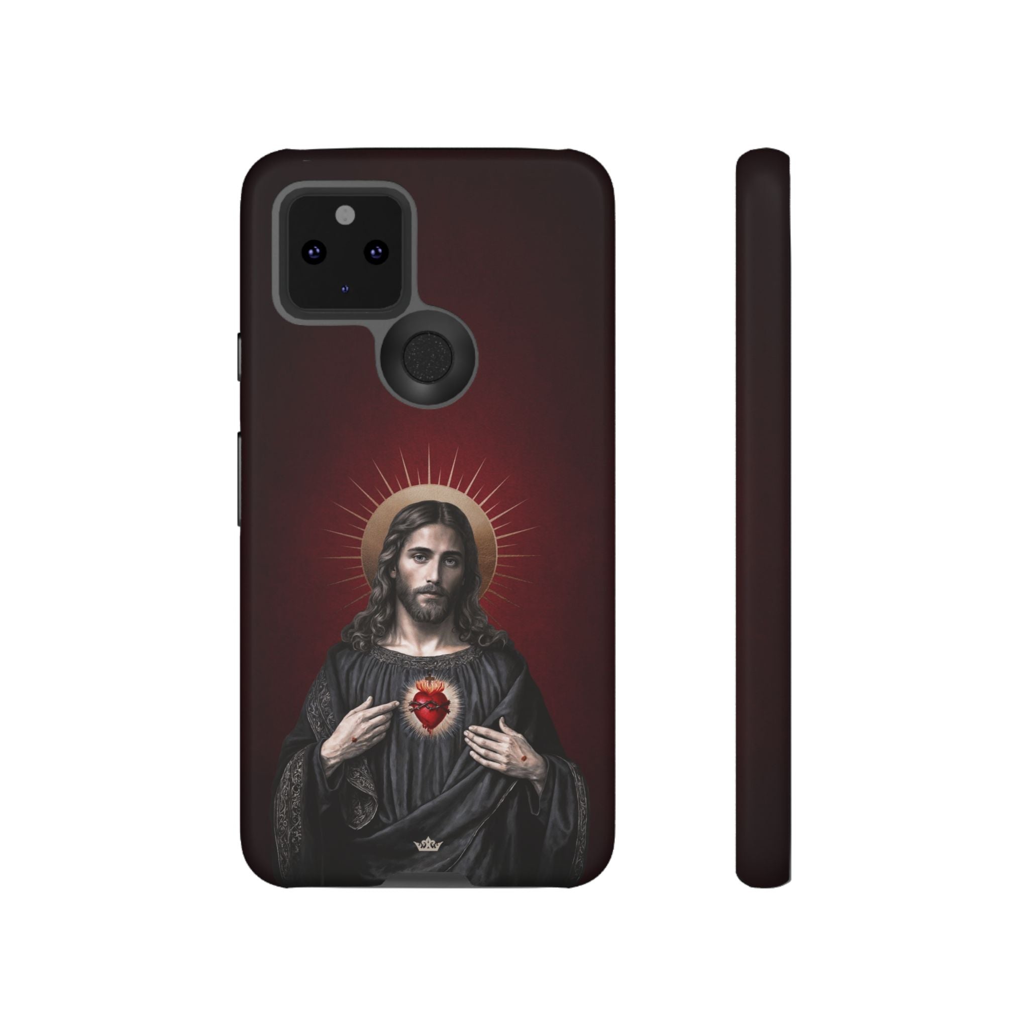 Sacred Heart of Jesus Hard Phone Case (Vintage Garnet)