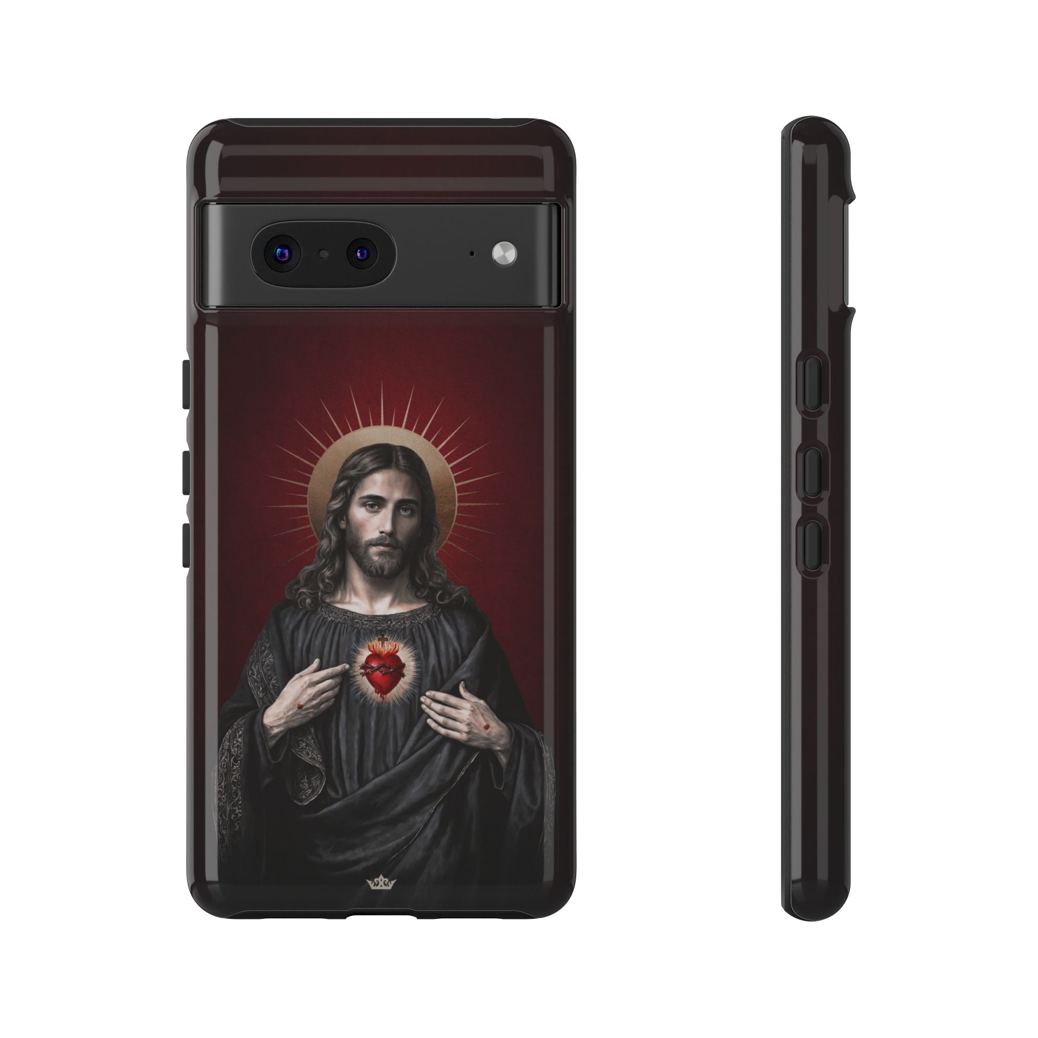 Sacred Heart of Jesus Hard Phone Case (Vintage Garnet)