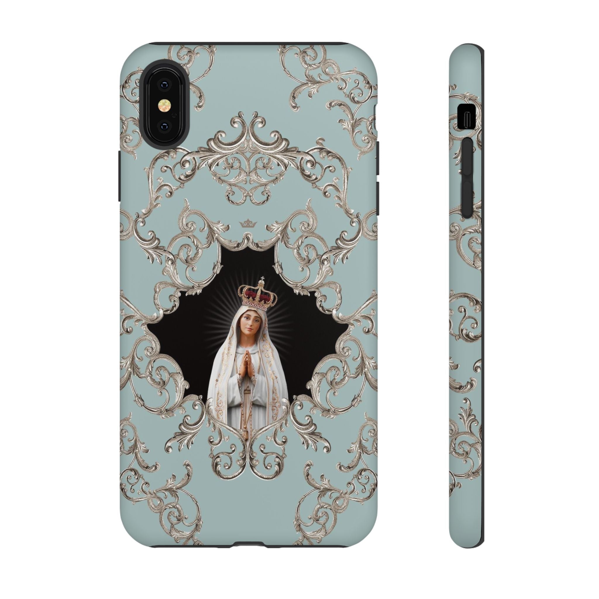 Our Lady of Fatima Hard Phone Case (Baroque Blue)