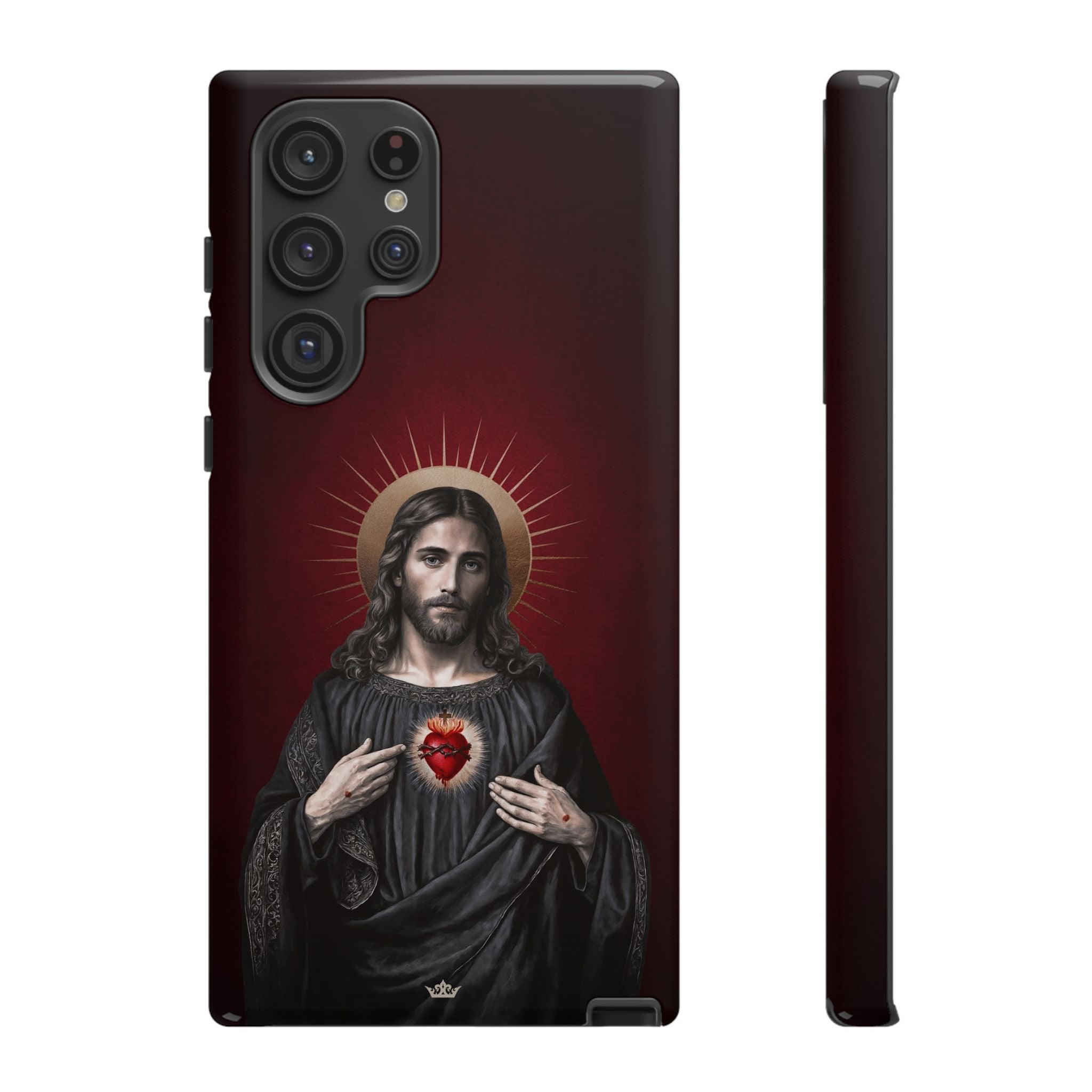 Sacred Heart of Jesus Hard Phone Case (Vintage Garnet)