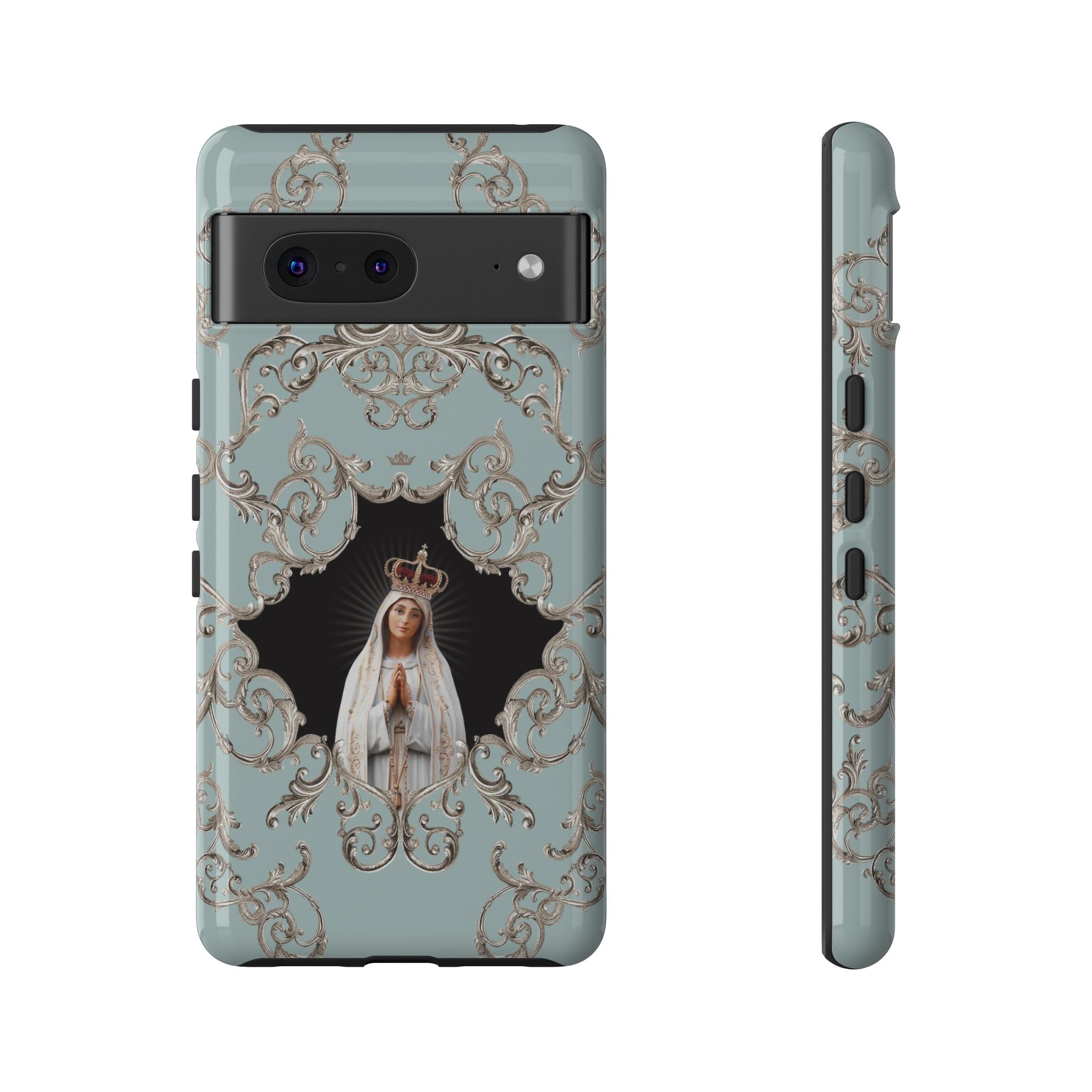 Our Lady of Fatima Hard Phone Case (Baroque Blue)