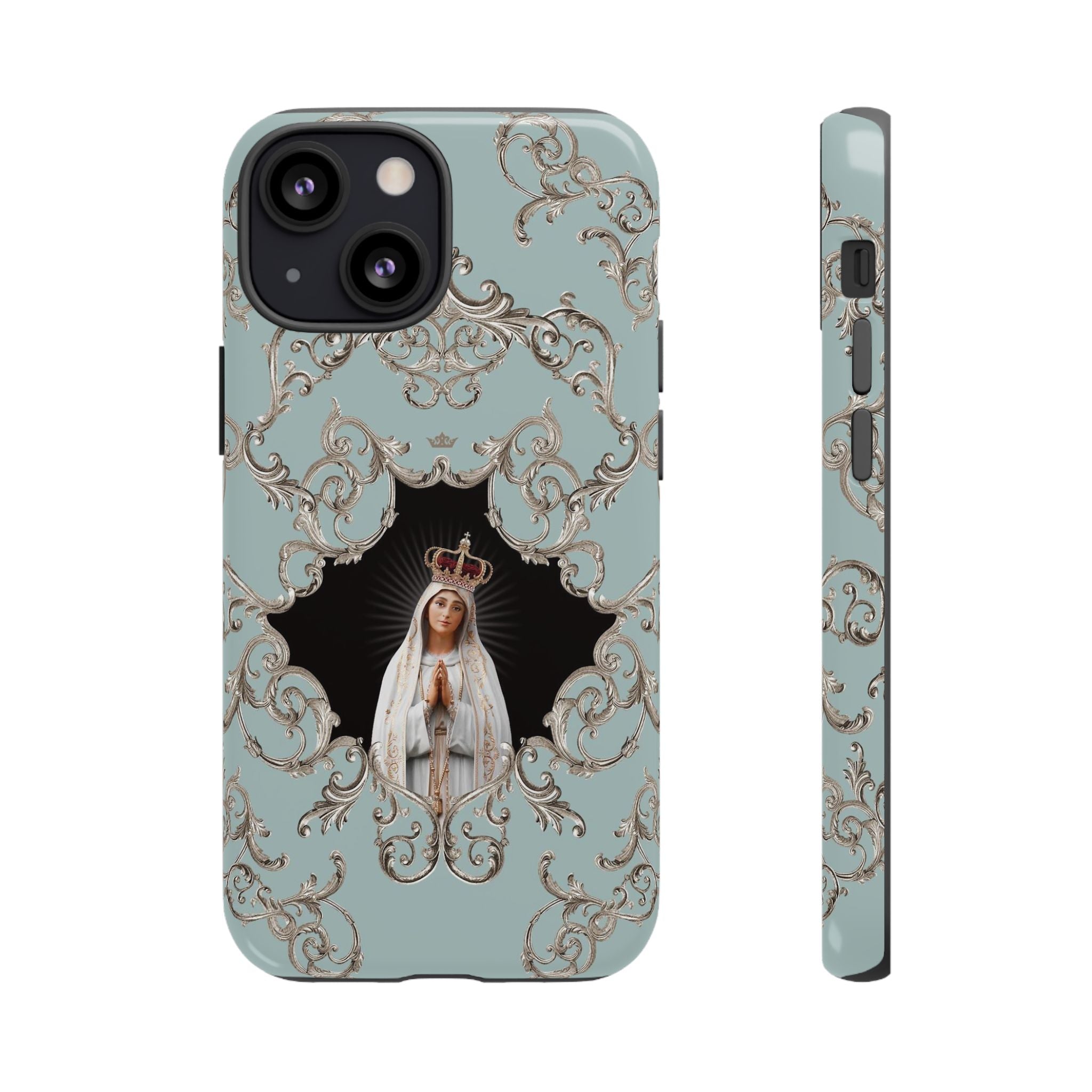 Our Lady of Fatima Hard Phone Case (Baroque Blue)