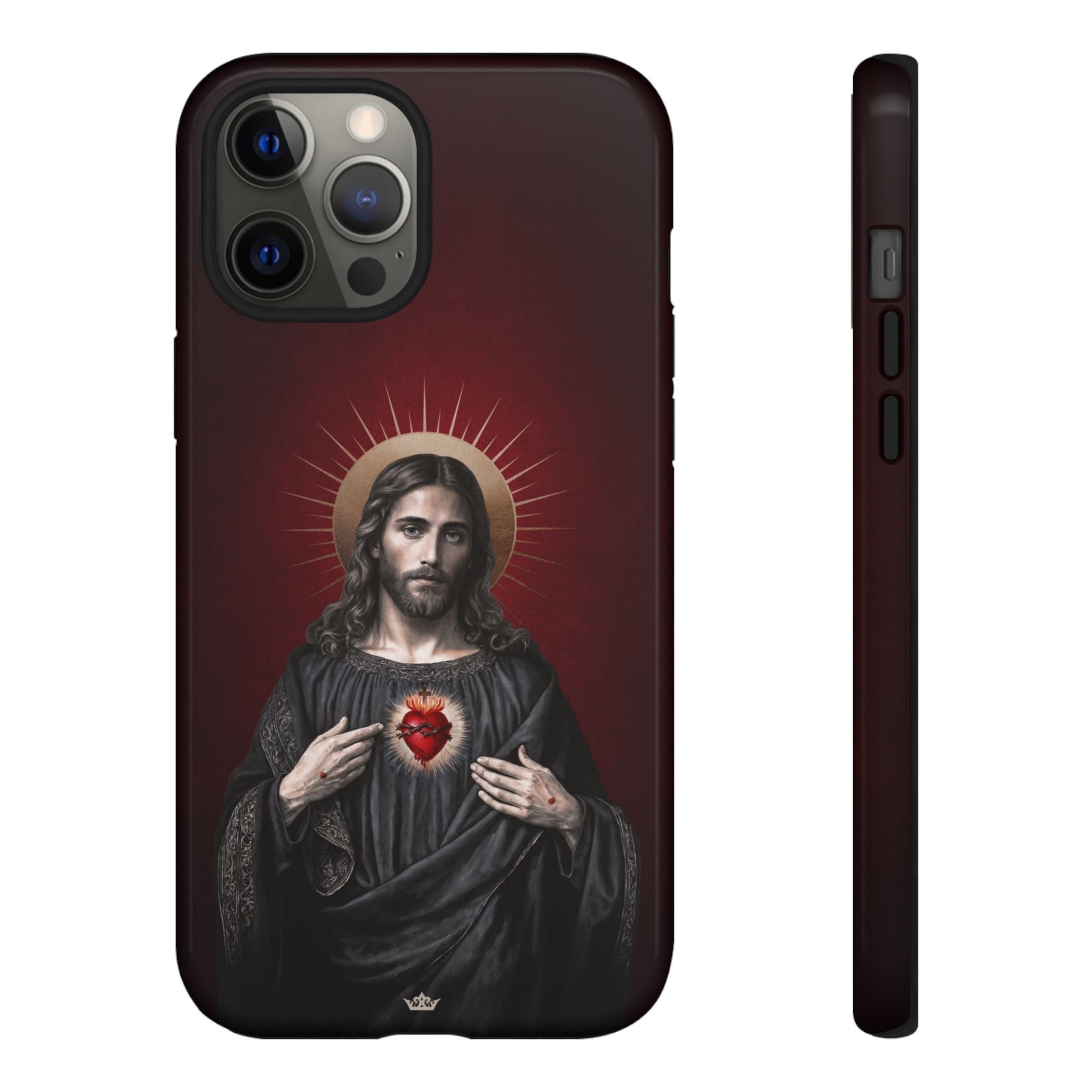 Sacred Heart of Jesus Hard Phone Case (Vintage Garnet)