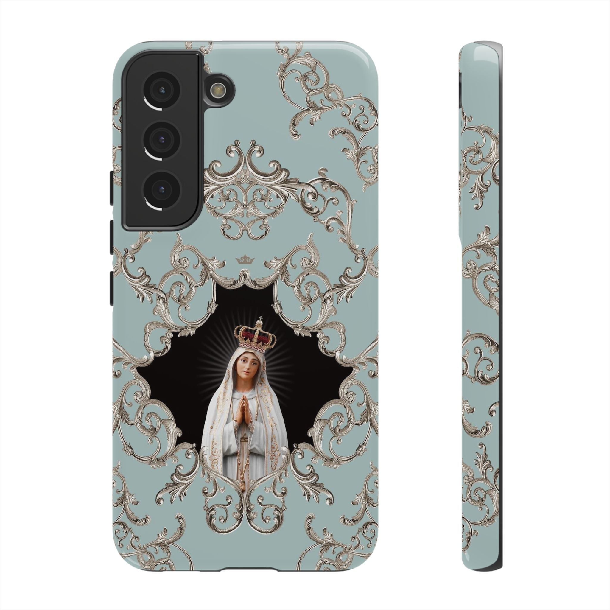 Our Lady of Fatima Hard Phone Case (Baroque Blue)