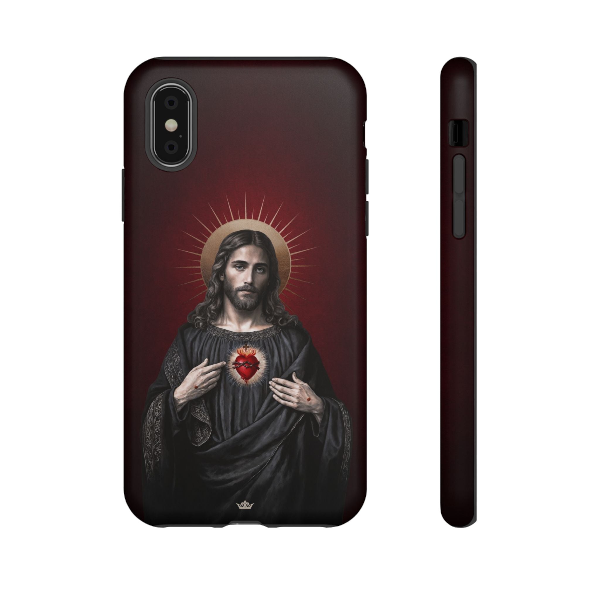 Sacred Heart of Jesus Hard Phone Case (Vintage Garnet)