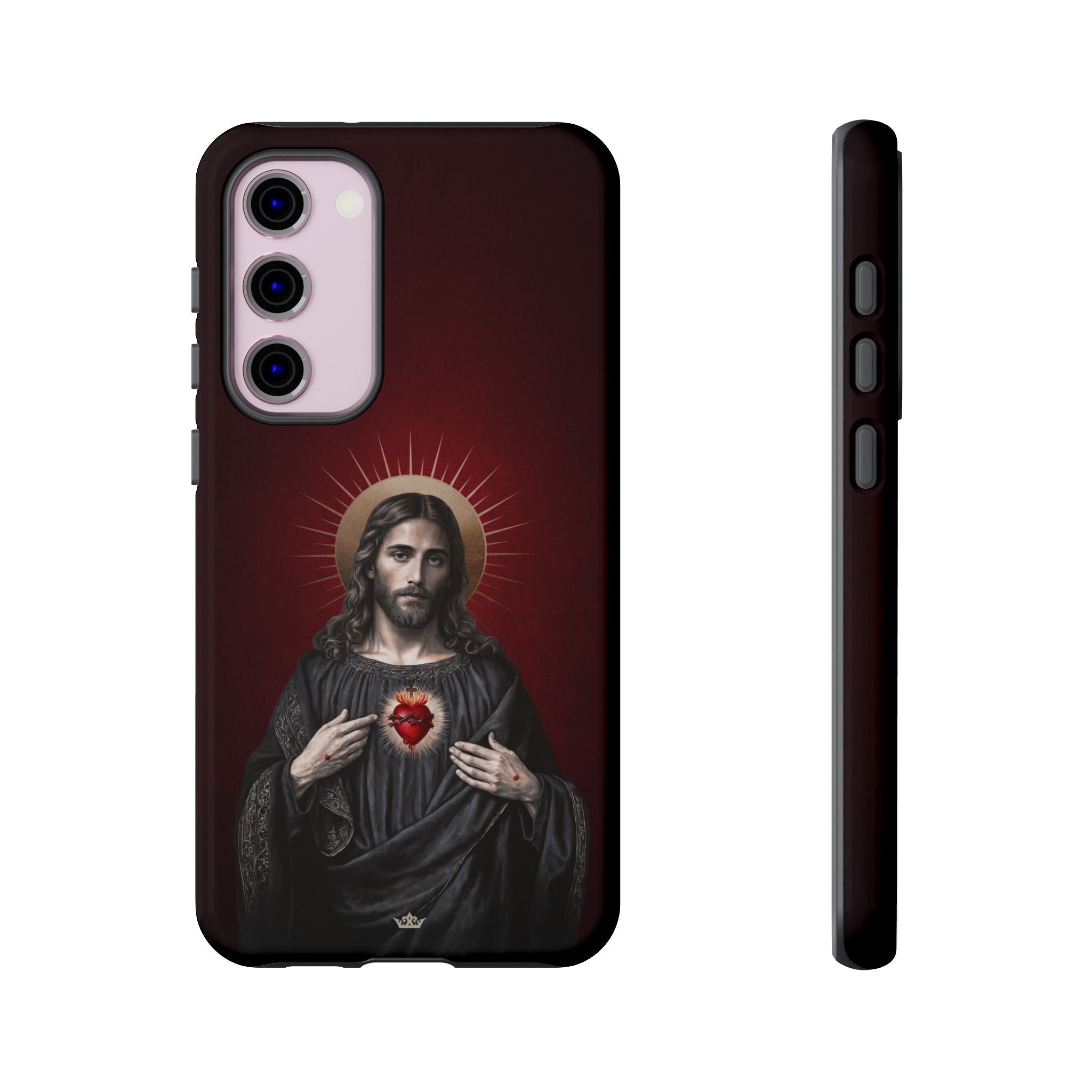 Sacred Heart of Jesus Hard Phone Case (Vintage Garnet)