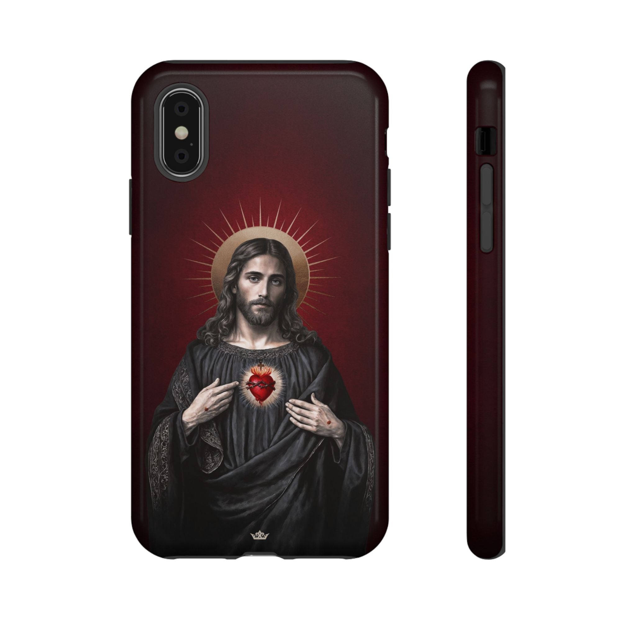 Sacred Heart of Jesus Hard Phone Case (Vintage Garnet)