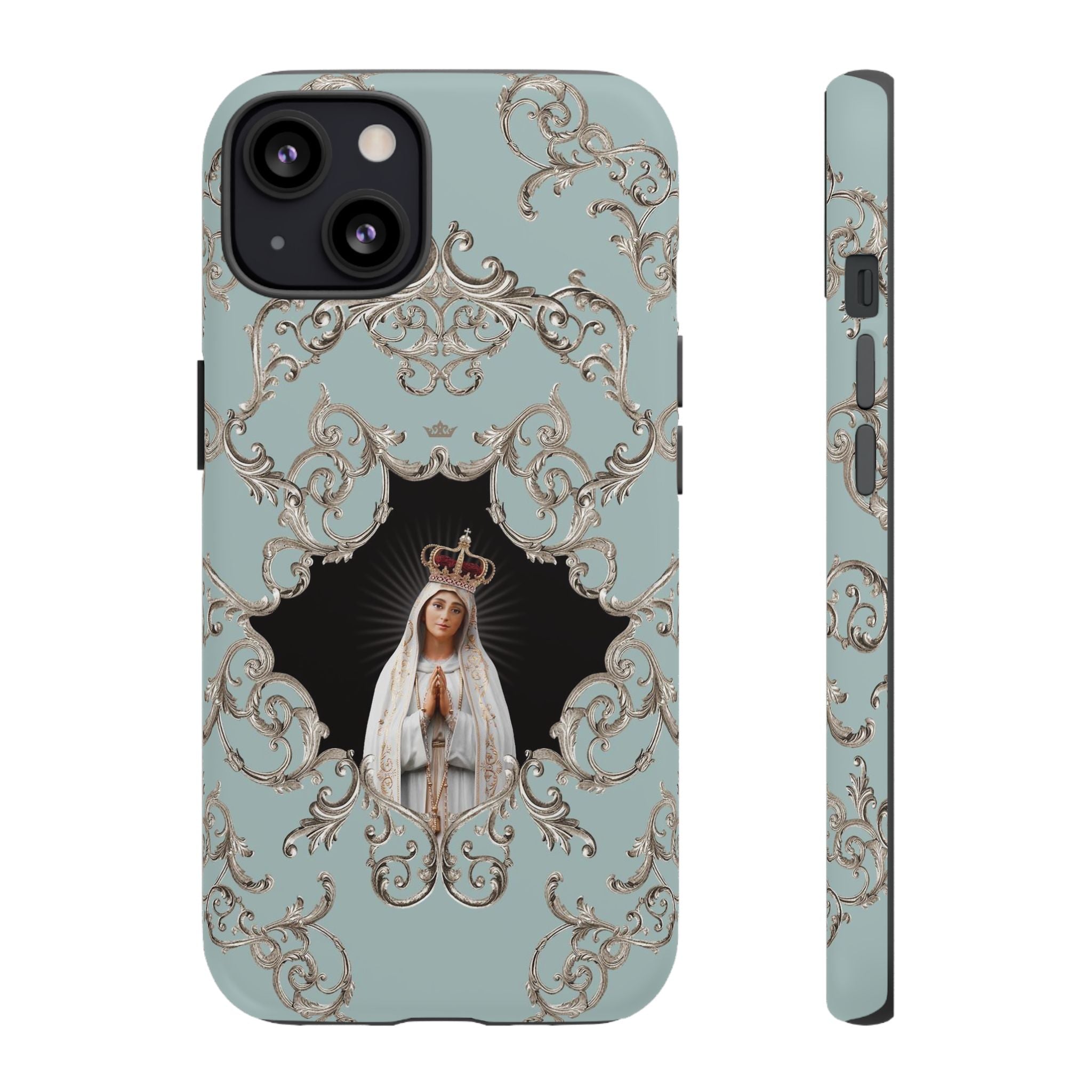 Our Lady of Fatima Hard Phone Case (Baroque Blue)