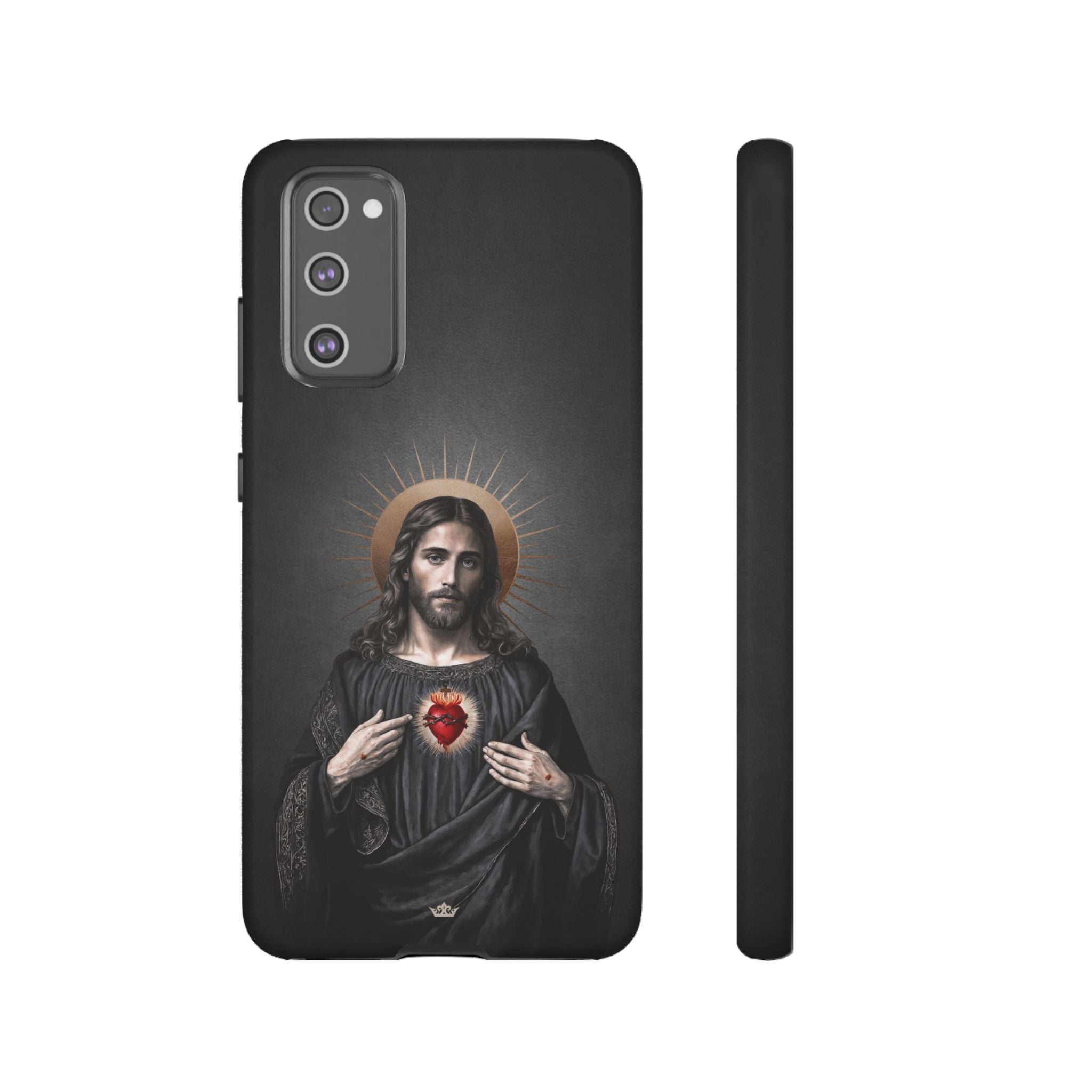 Sacred Heart of Jesus Hard Phone Case (Vintage Black)