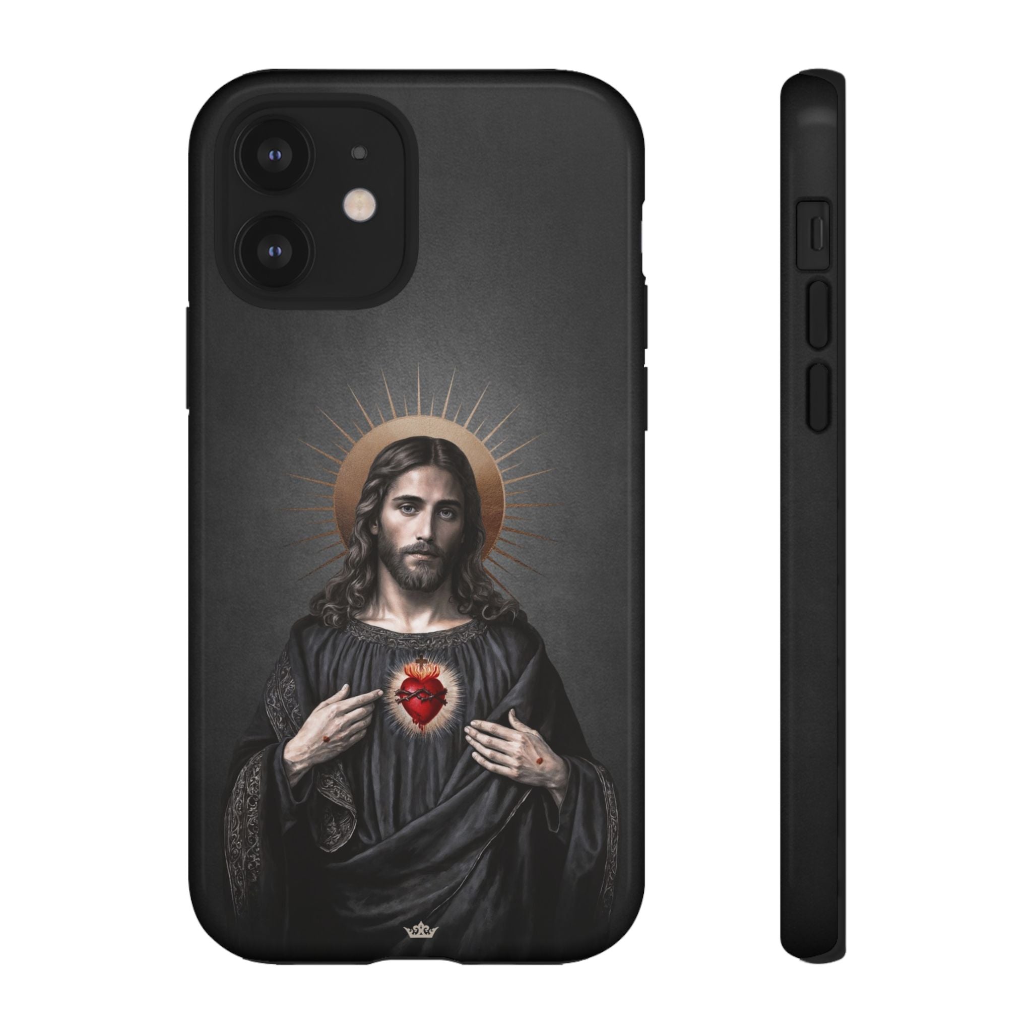 Sacred Heart of Jesus Hard Phone Case (Vintage Black)