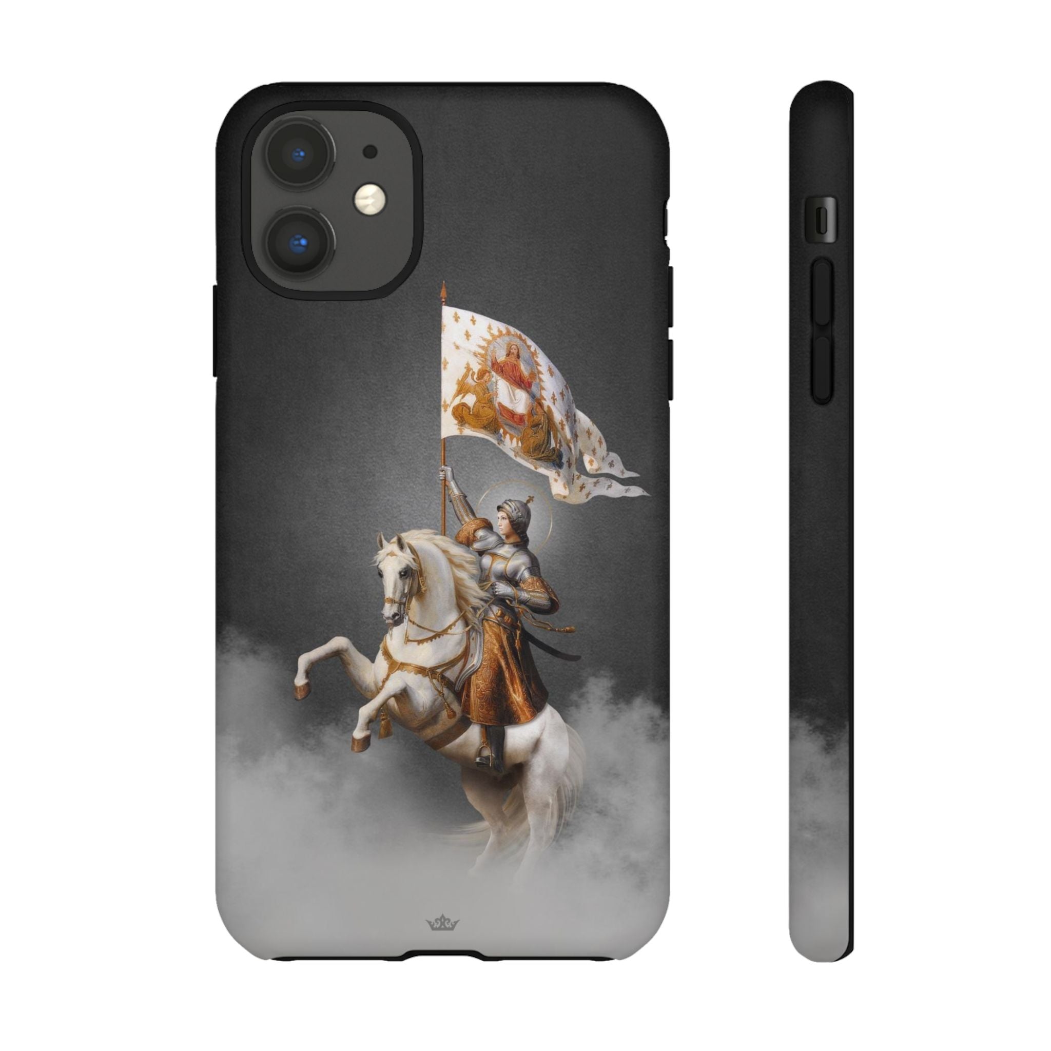 St. Joan of Arc in Battle Hard Phone Case (Dark)