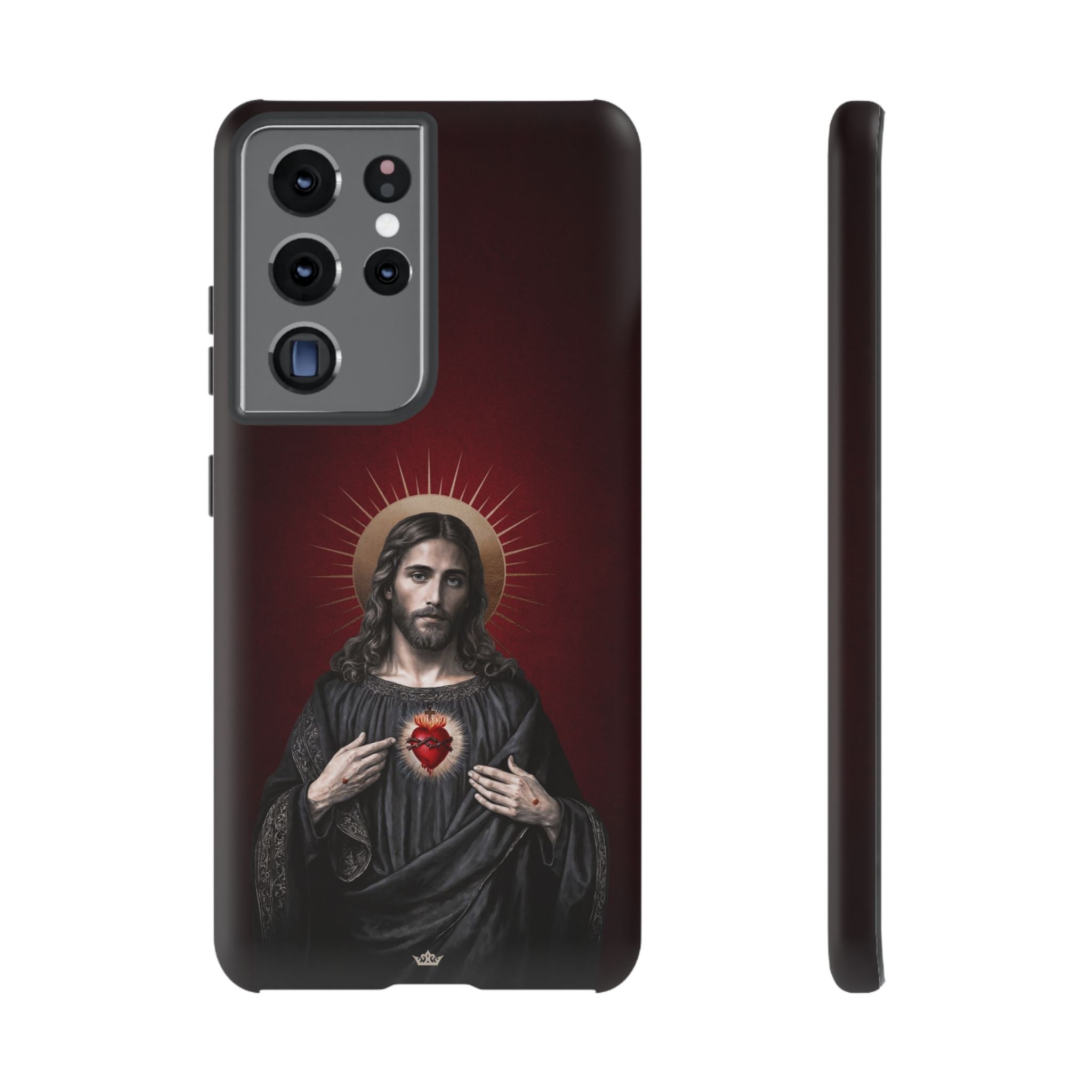 Sacred Heart of Jesus Hard Phone Case (Vintage Garnet)