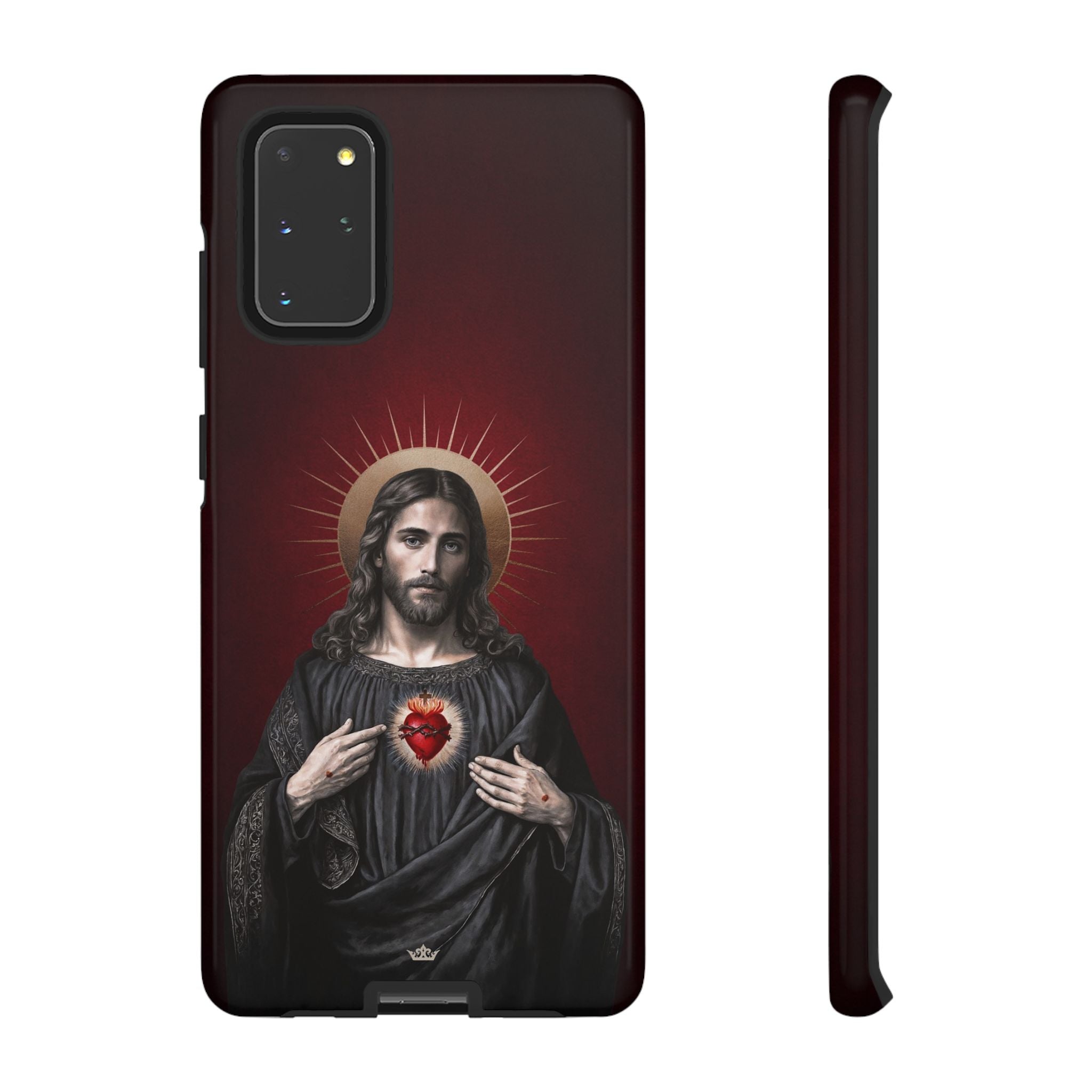 Sacred Heart of Jesus Hard Phone Case (Vintage Garnet)