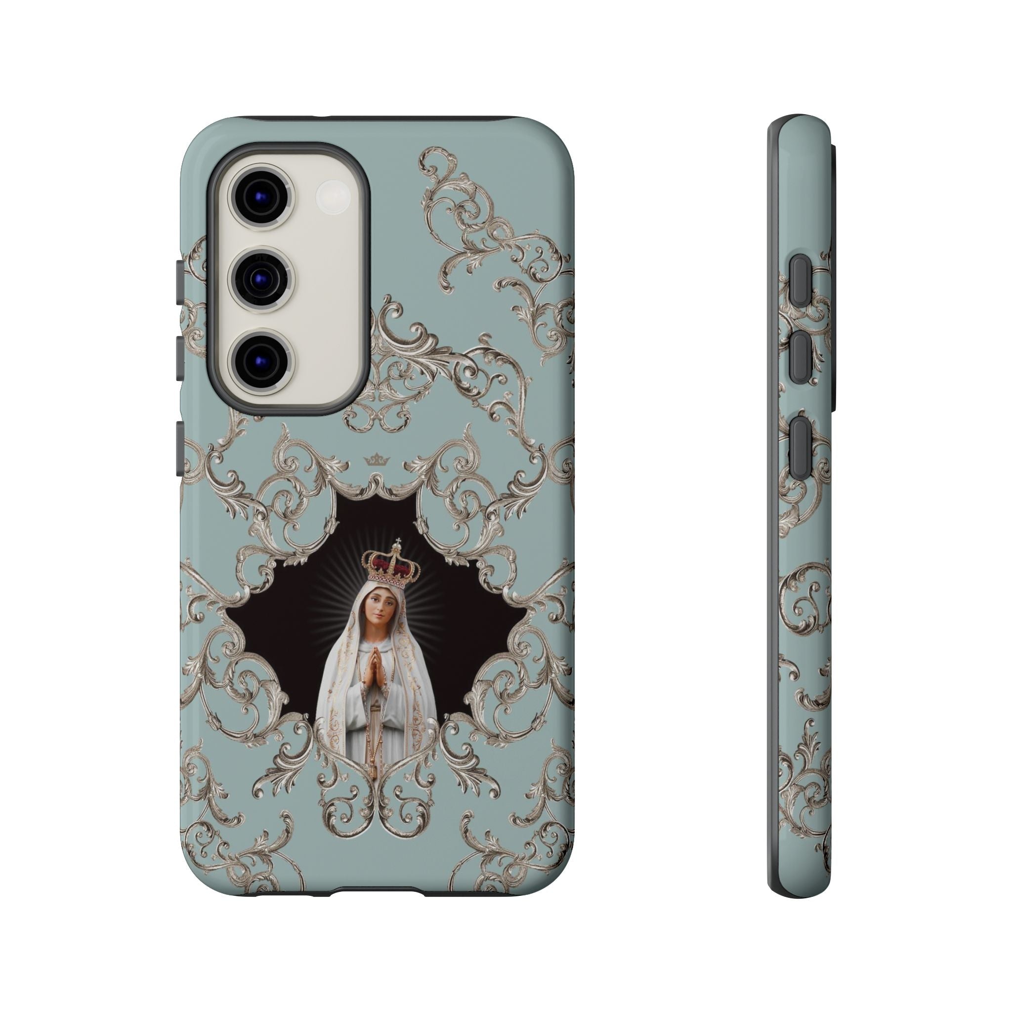 Our Lady of Fatima Hard Phone Case (Baroque Blue)