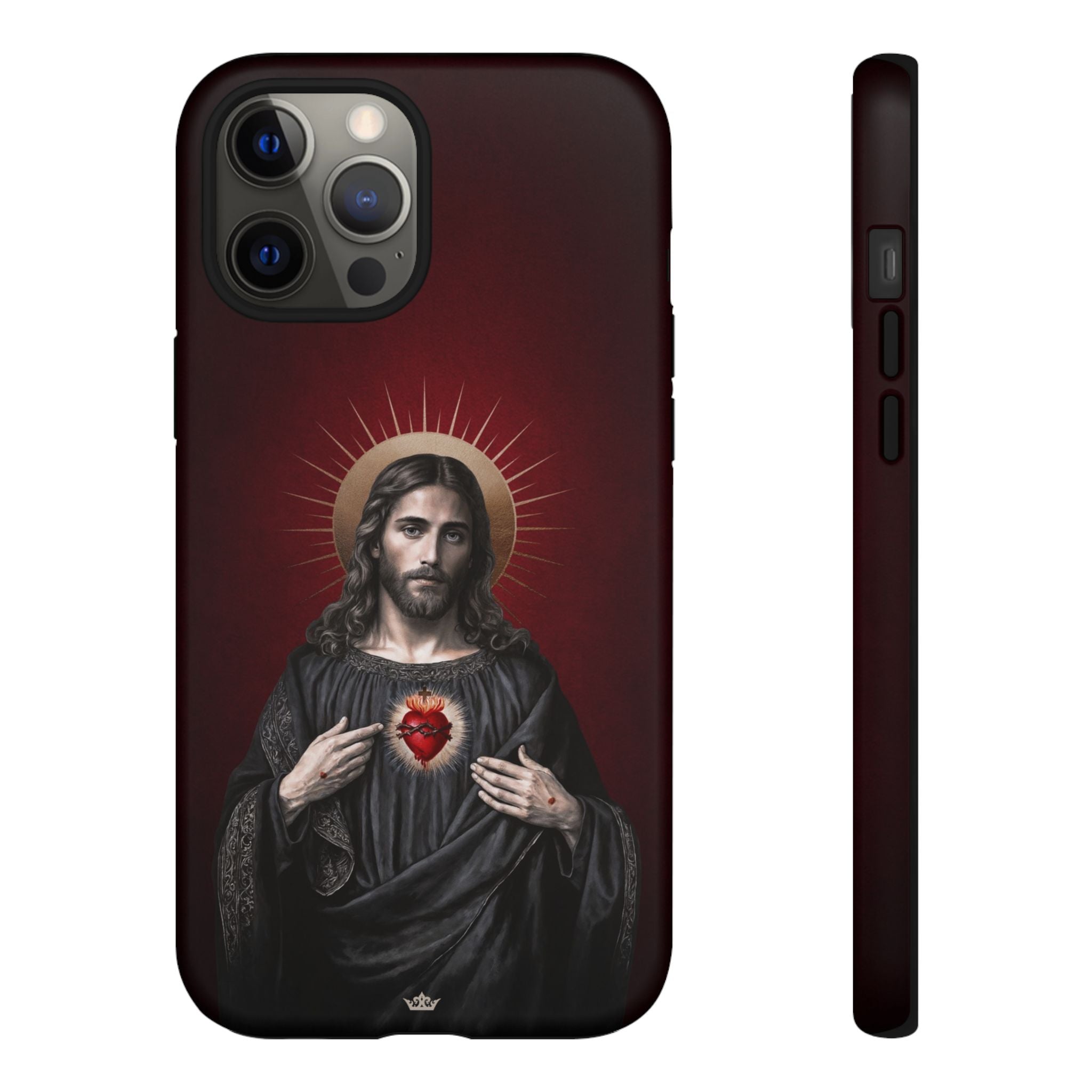 Sacred Heart of Jesus Hard Phone Case (Vintage Garnet)