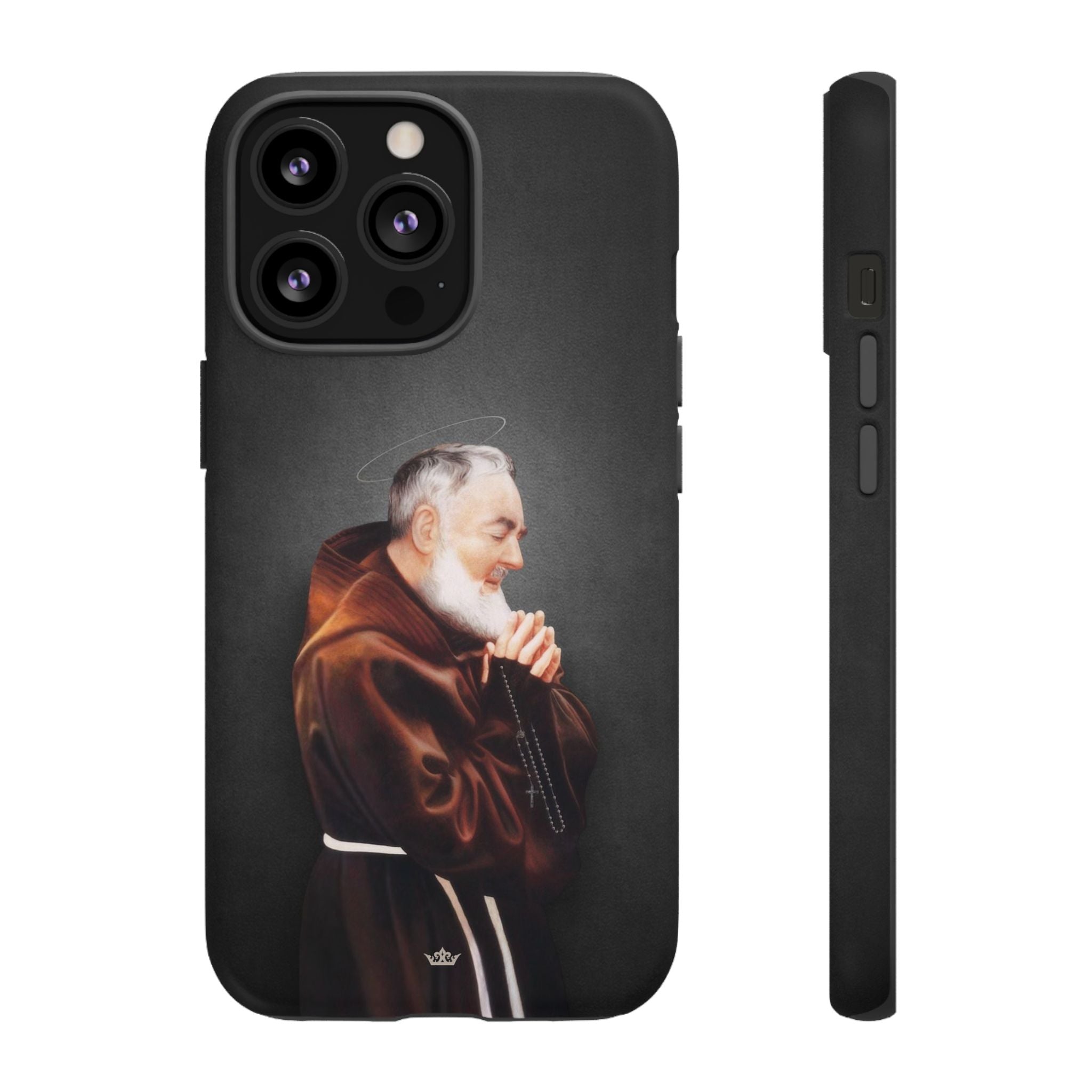 St. Padre Pio Hard Phone Case (Dark)